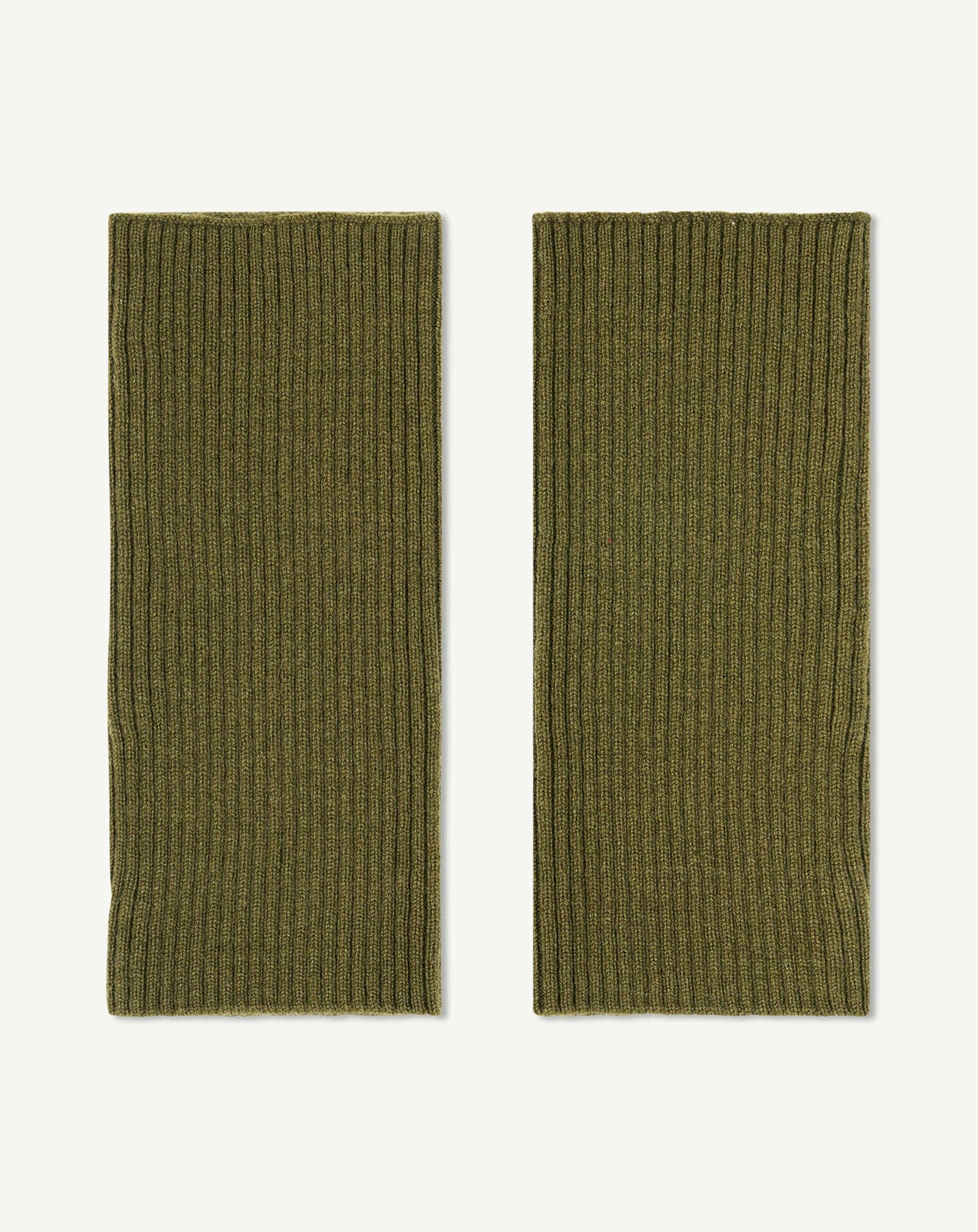 Mitaines courtes à côtes-BRONZE-100% cachemire