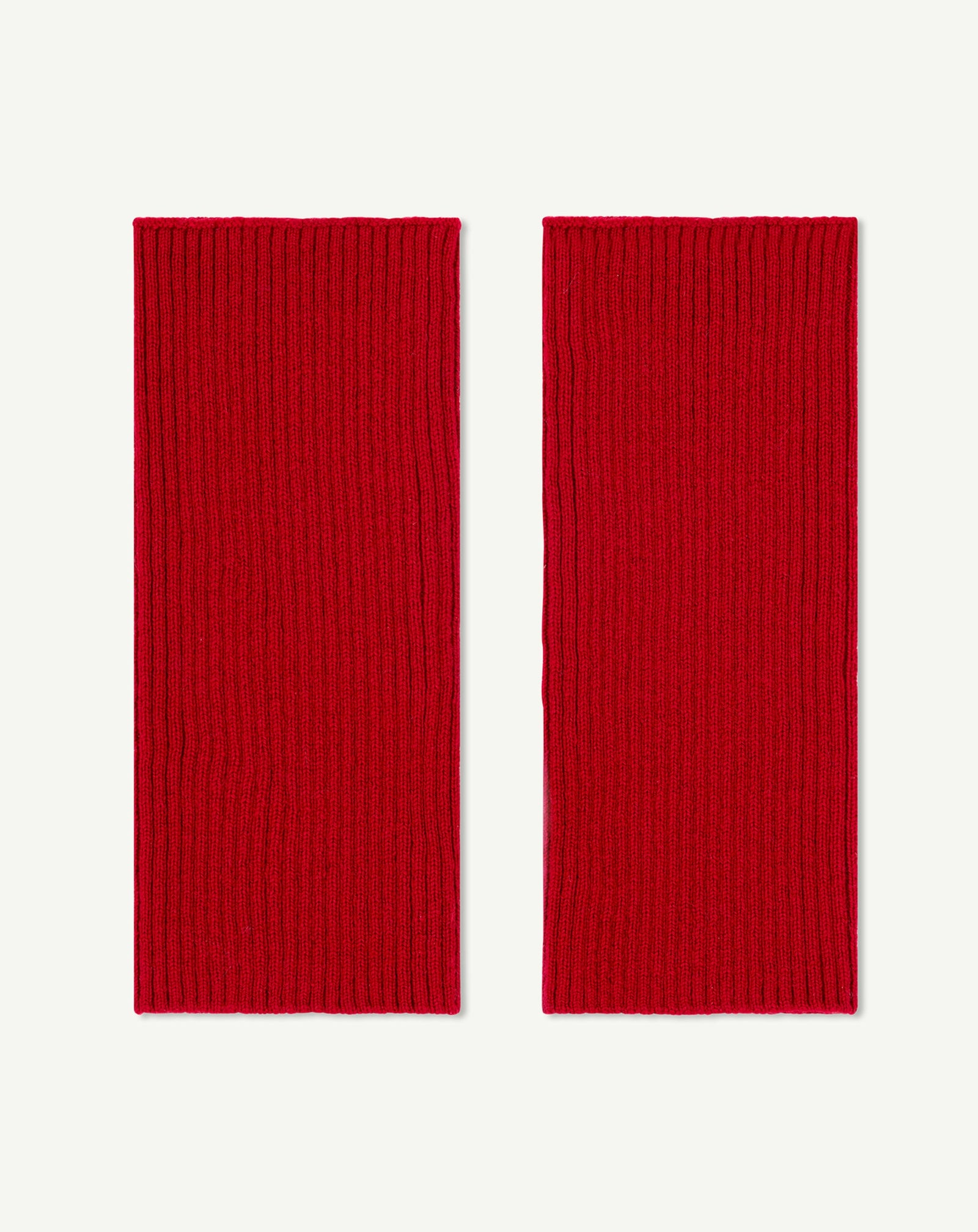 Mitaines courtes à côtes-ROUGE TANGO-100% cachemire