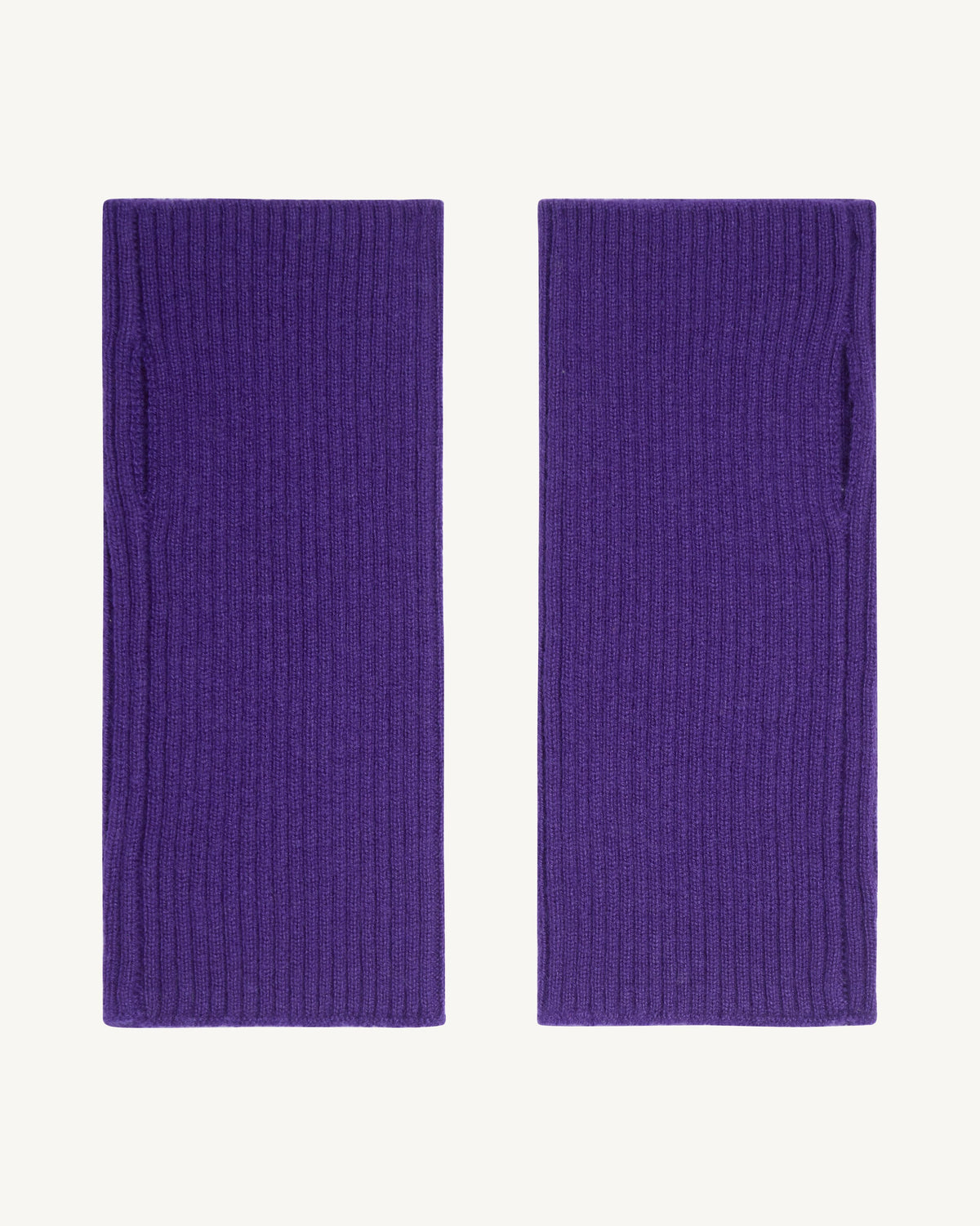 Mitaines courtes à côtes-ULTRAVIOLET-100% cachemire