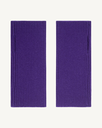 Mitaines courtes à côtes-ULTRAVIOLET-100% cachemire