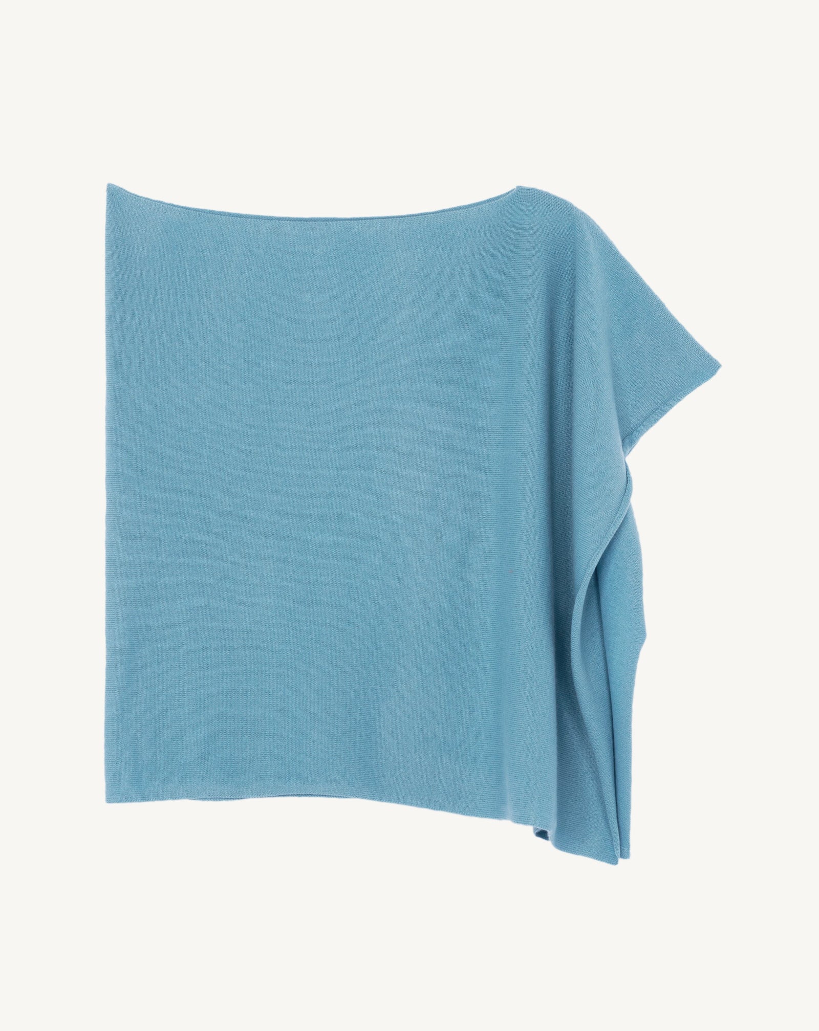 Poncho court-BLEU HERON-100% cachemire