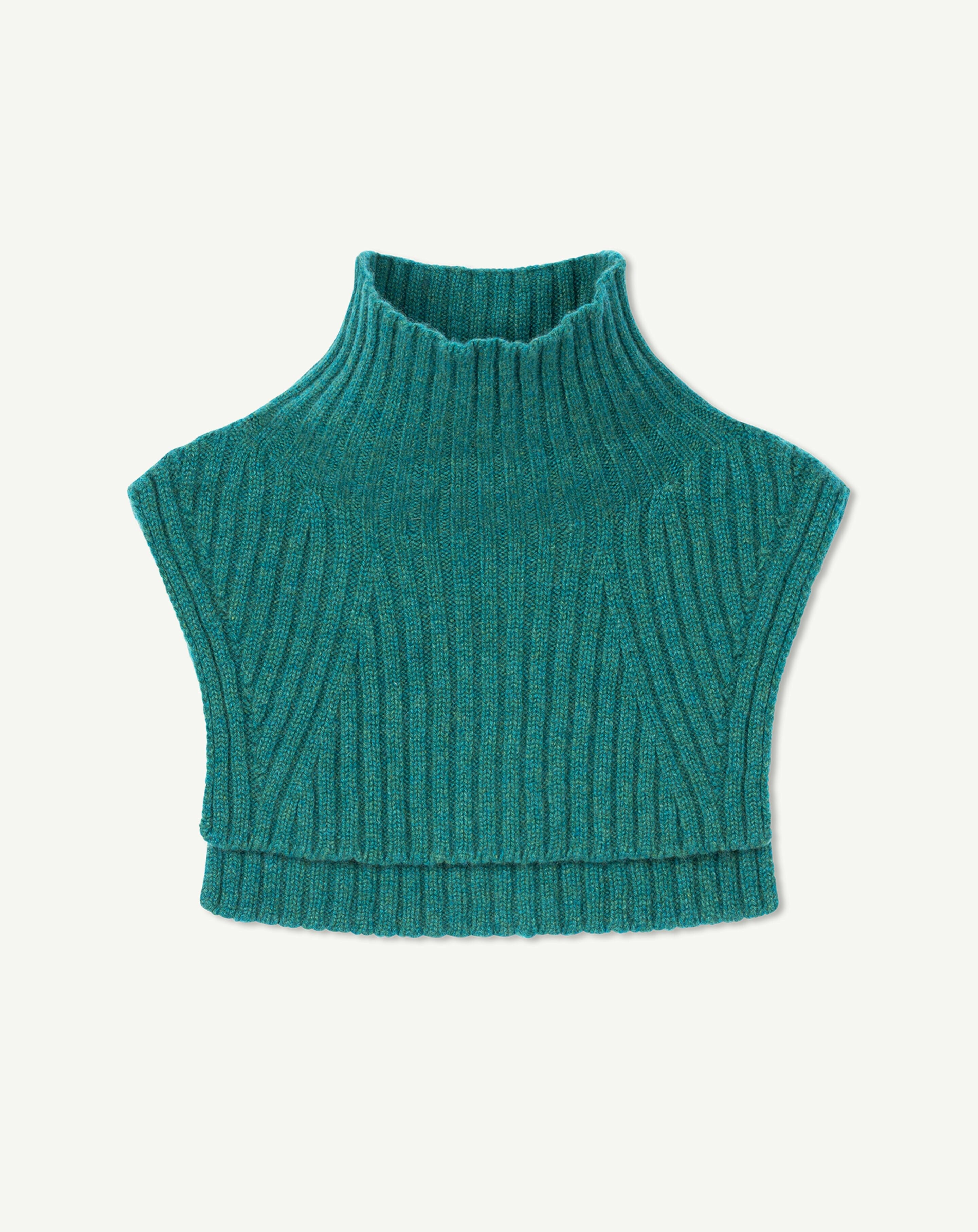 Plastron court à côtes-CEDRE-100% cachemire