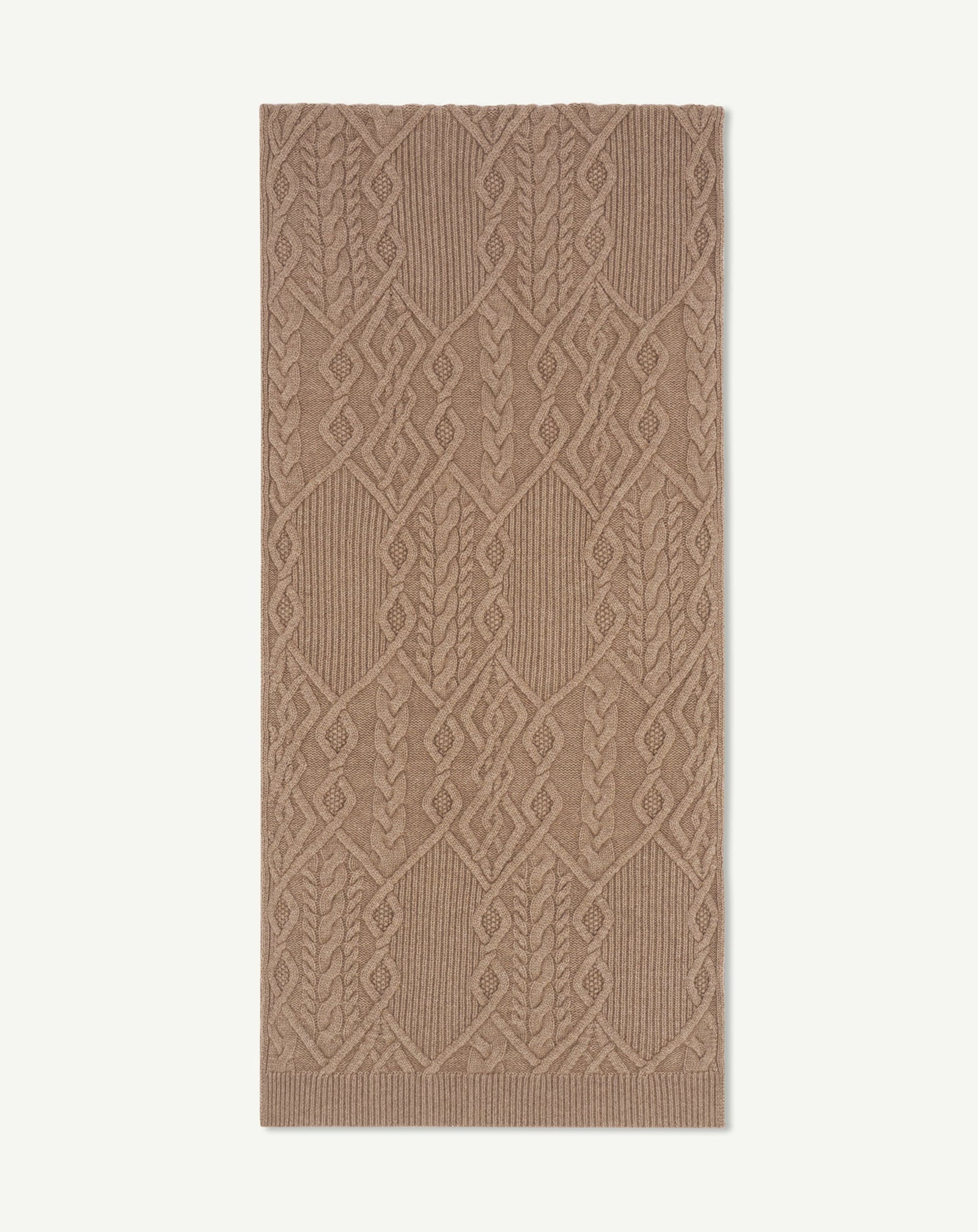 Echarpe à torsades-GREIGE-100% cachemire