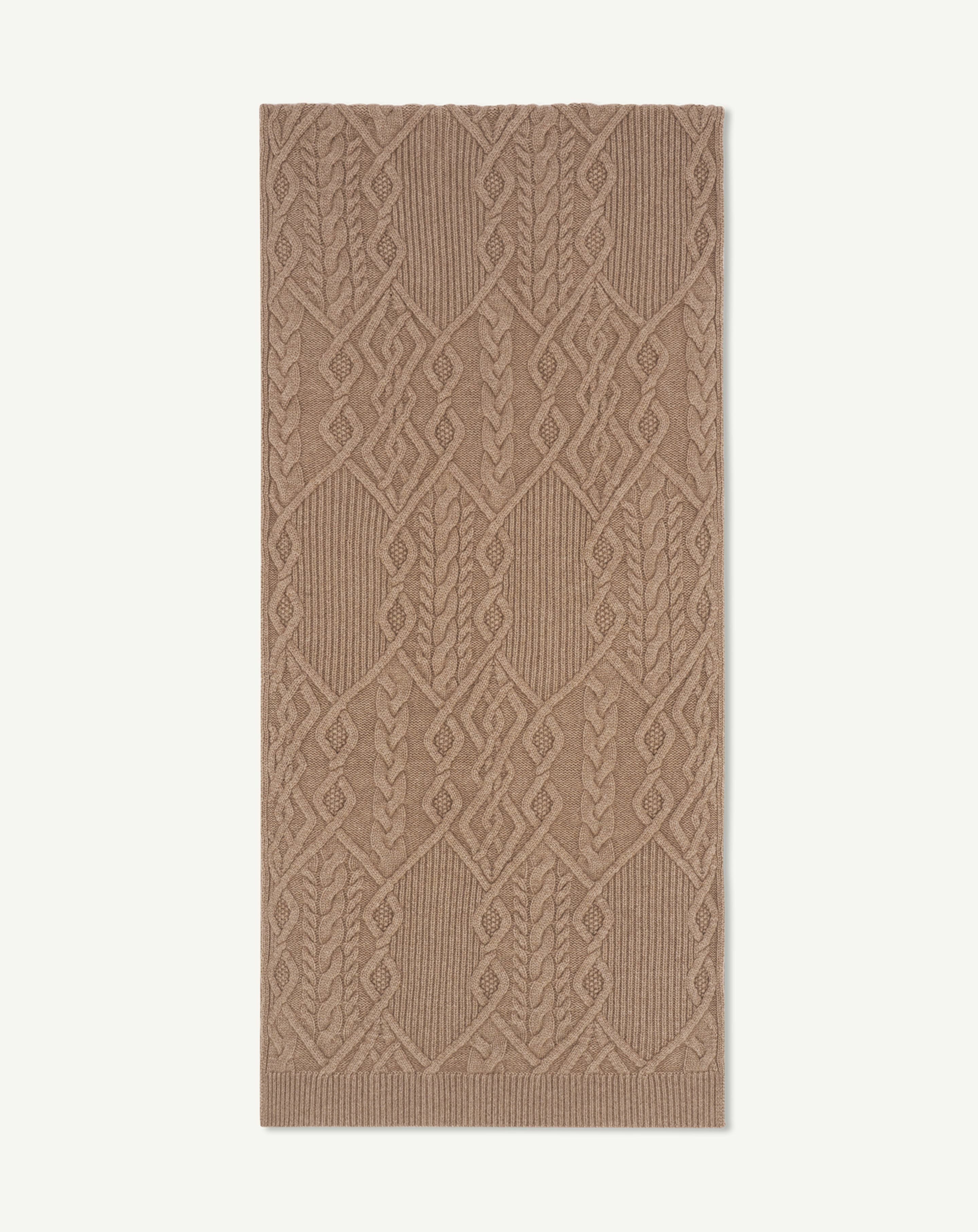 Echarpe à torsades-GREIGE-100% cachemire