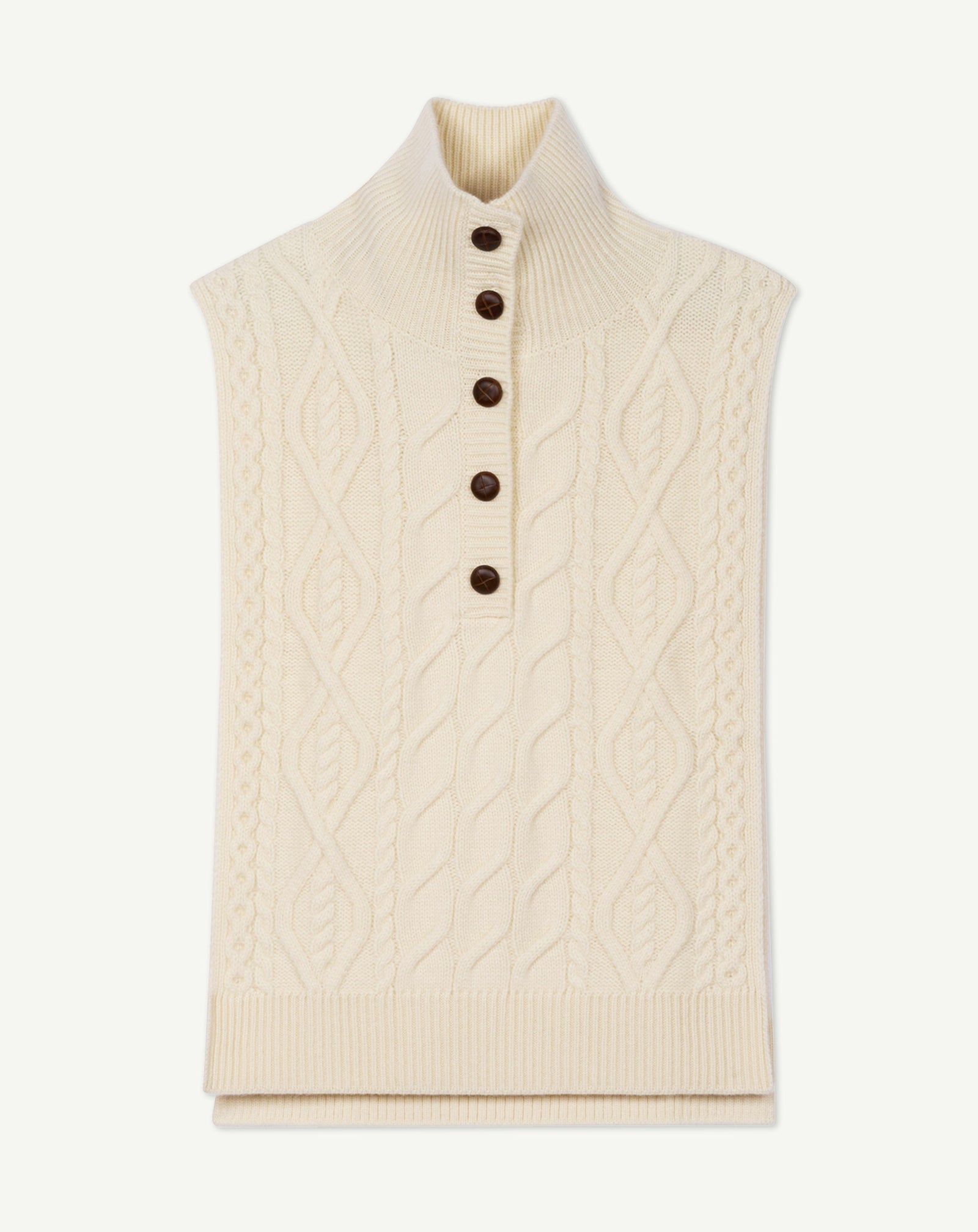 Plastron à torsades-ECRU-100% cachemire