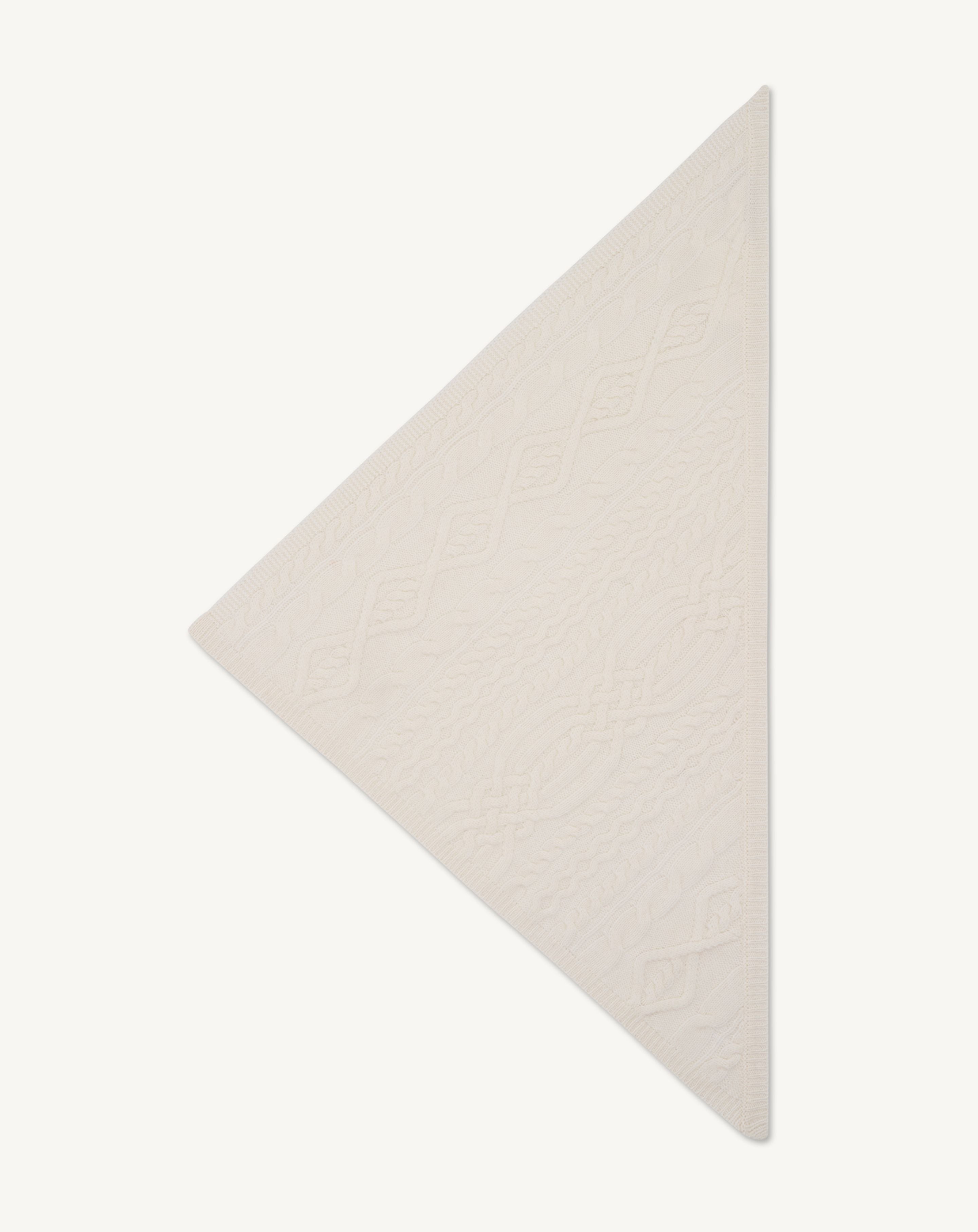 Triangle à torsades les 40 ans-NATUREL-100% cachemire