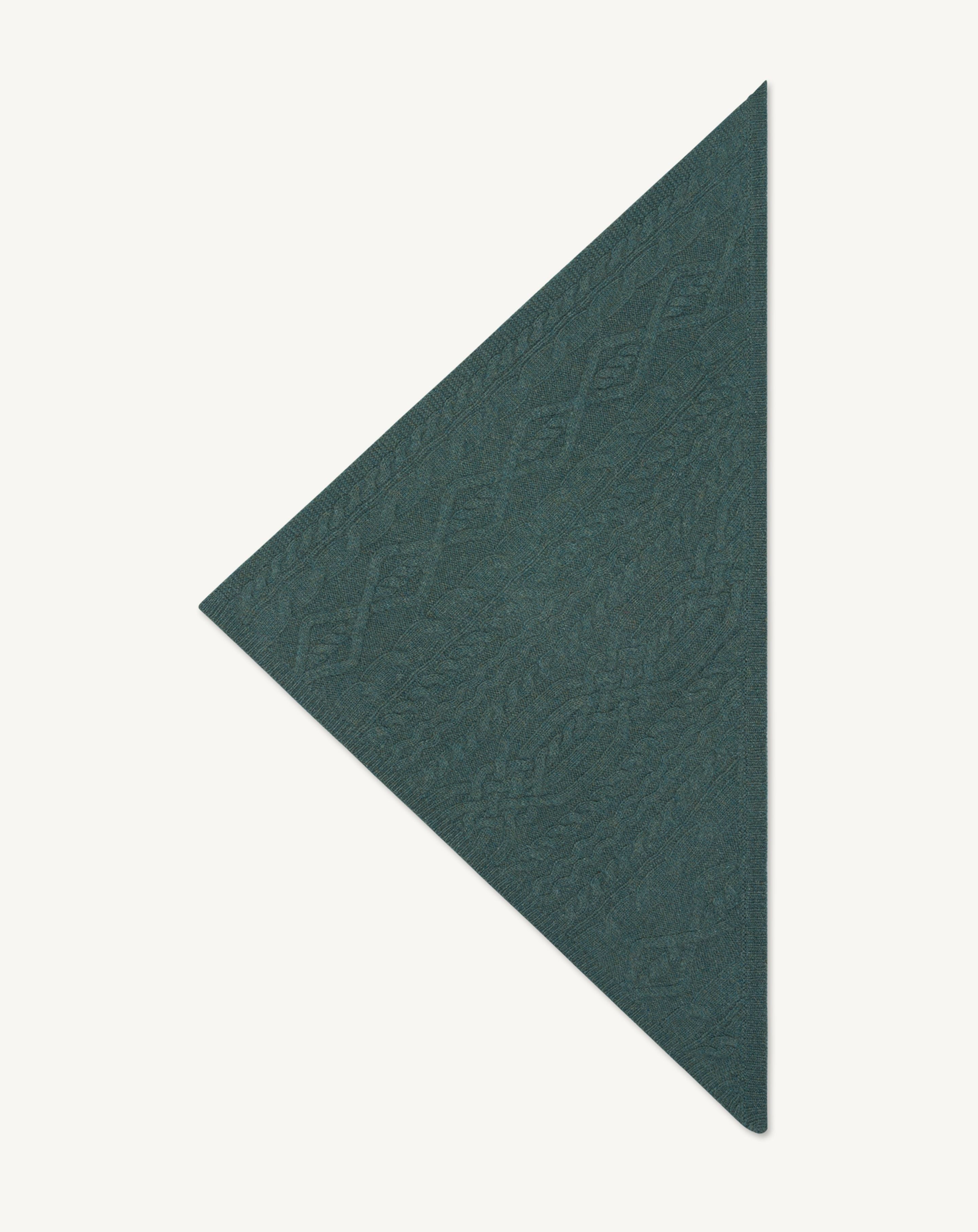 Cable-knit triangle scarf in Cashmere Mix bay leaf | Eric Bompard