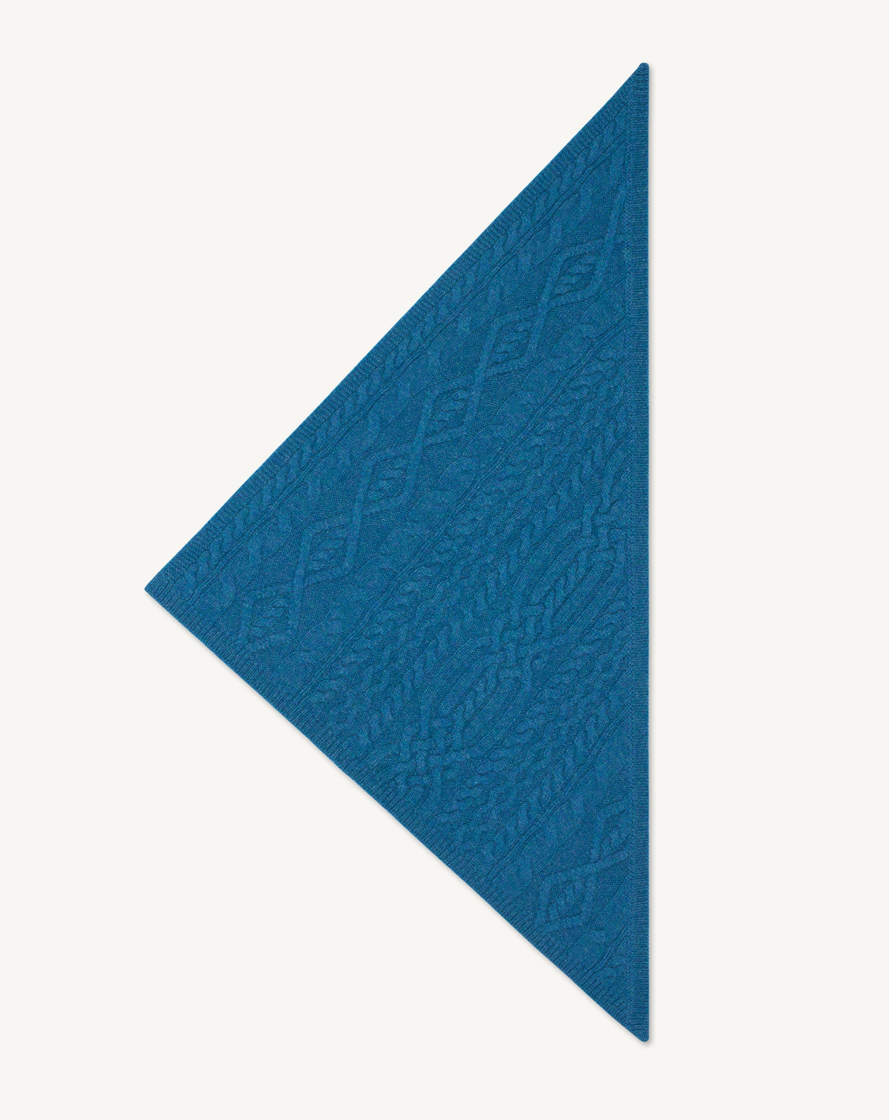 Triangle à torsades les 40 ans-BLEU CANOE-100% cachemire