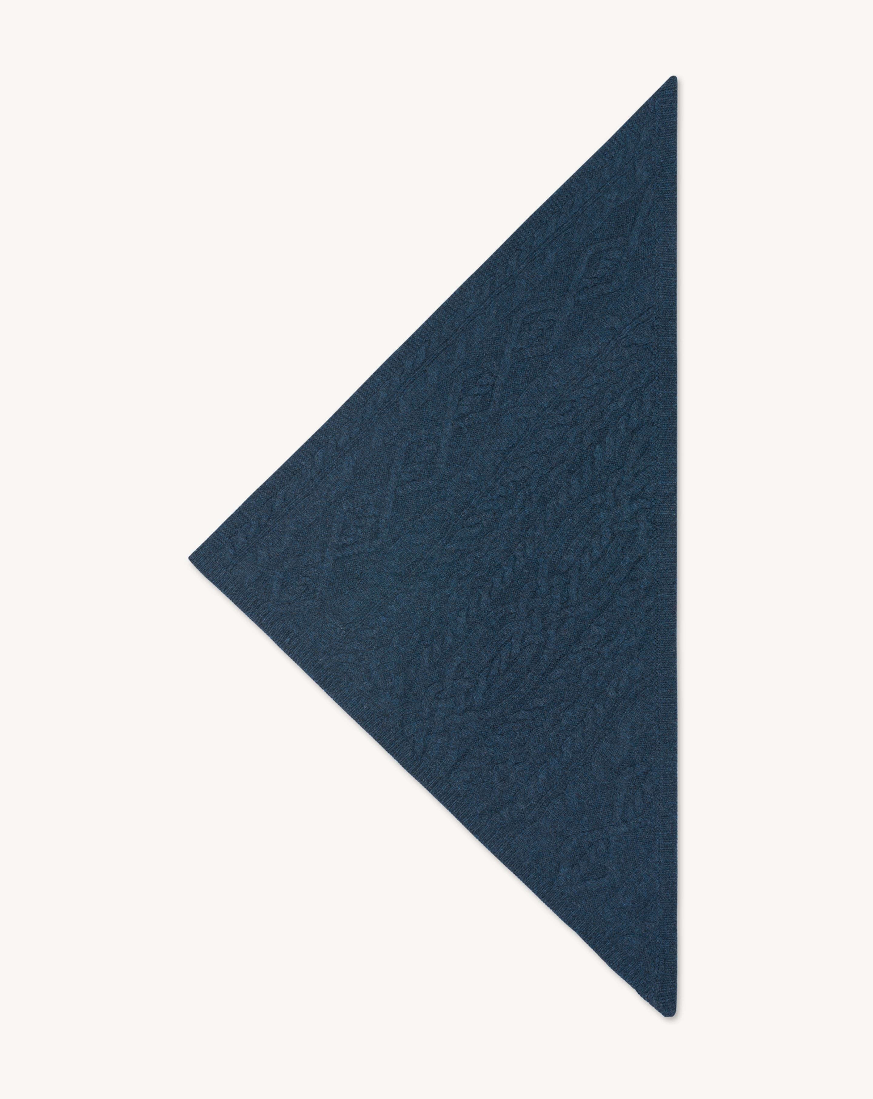 Triangle à torsades les 40 ans-BLEU CALYPSO-100% cachemire