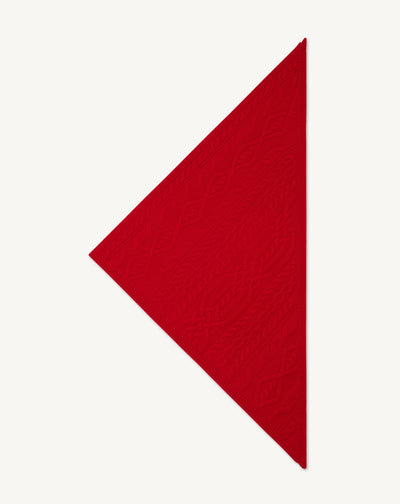 Triangle à torsades les 40 ans-ROUGE QUARANTE-100% cachemire