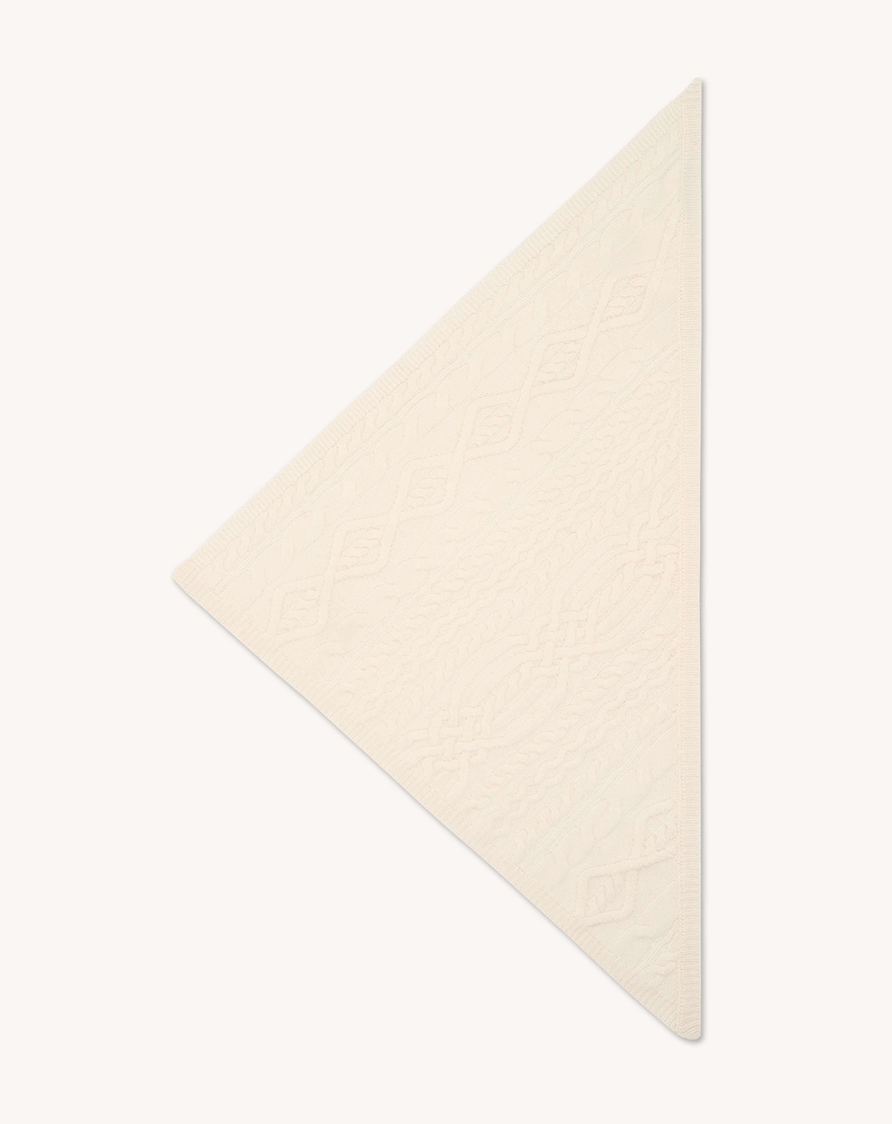 Triangle à torsades-NATUREL-100% cachemire