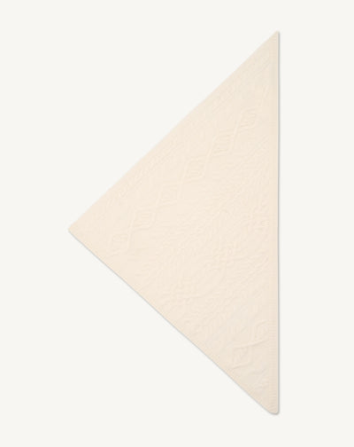 Triangle à torsades-NATUREL-100% cachemire