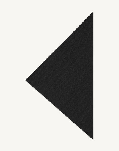 Triangle à torsades-NOIR-100% cachemire