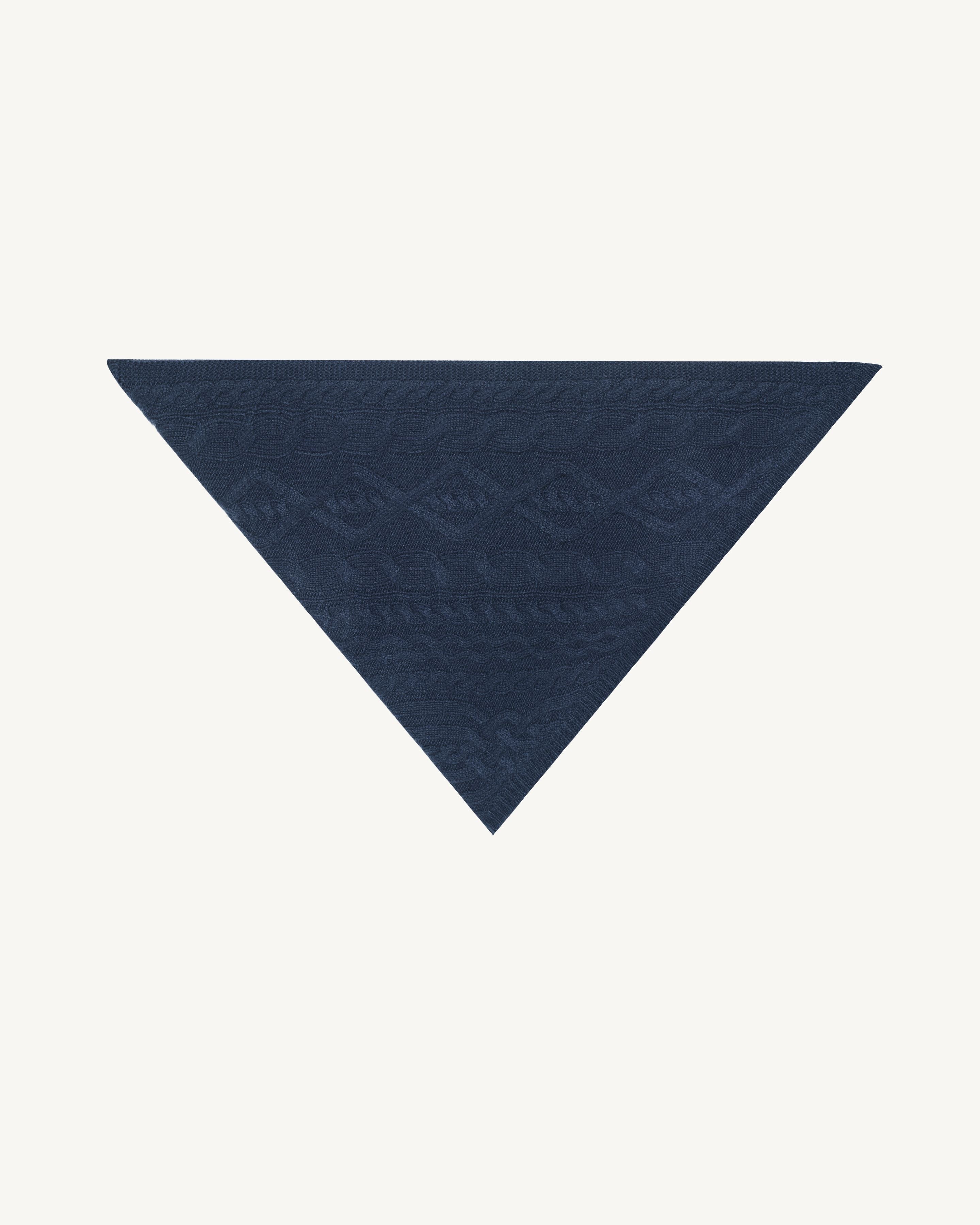 Triangle à torsades-MARINE-100% cachemire