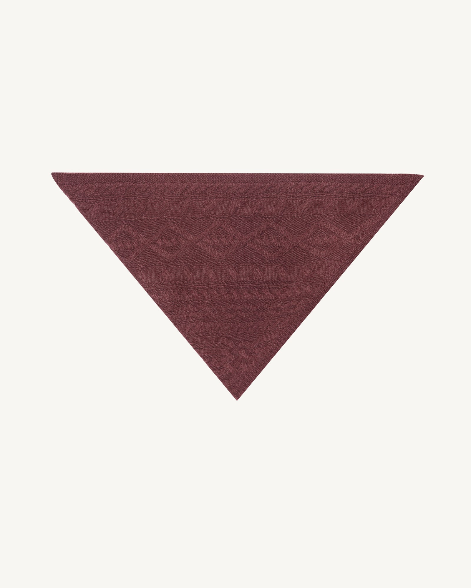 Triangle à torsades-GRENAT-100% cachemire
