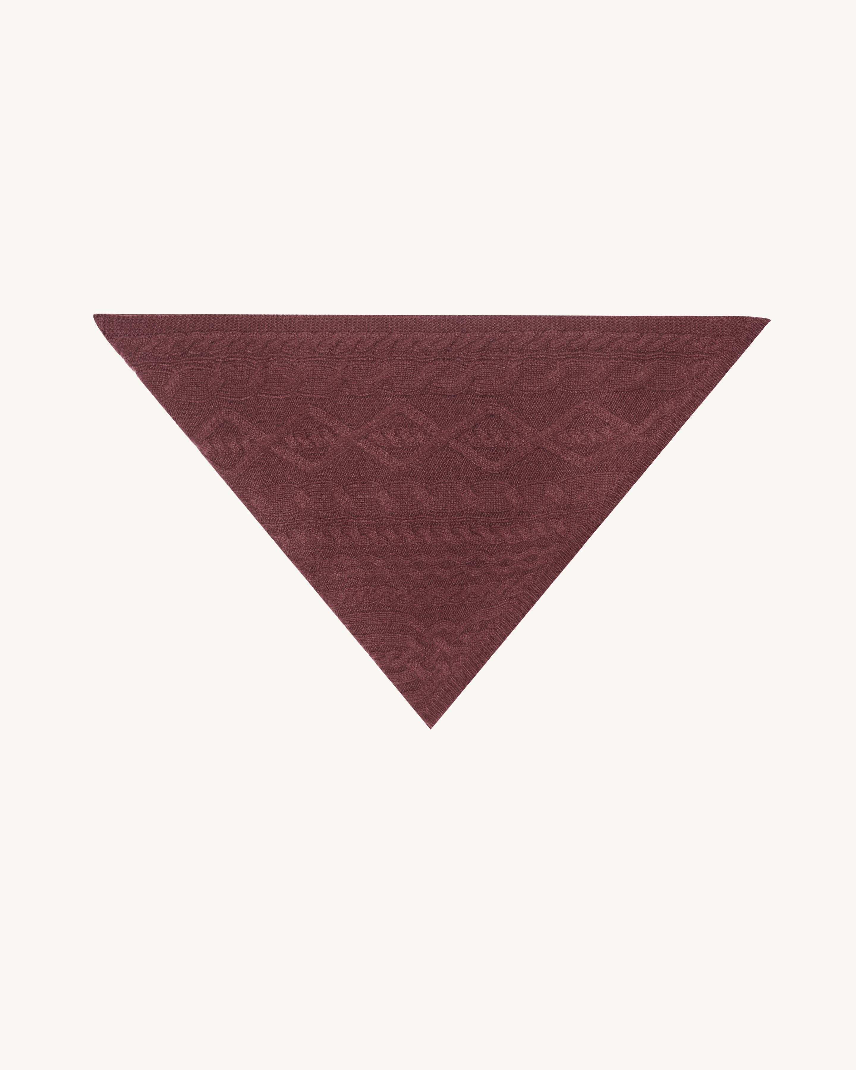 Triangle à torsades-GRENAT-100% cachemire