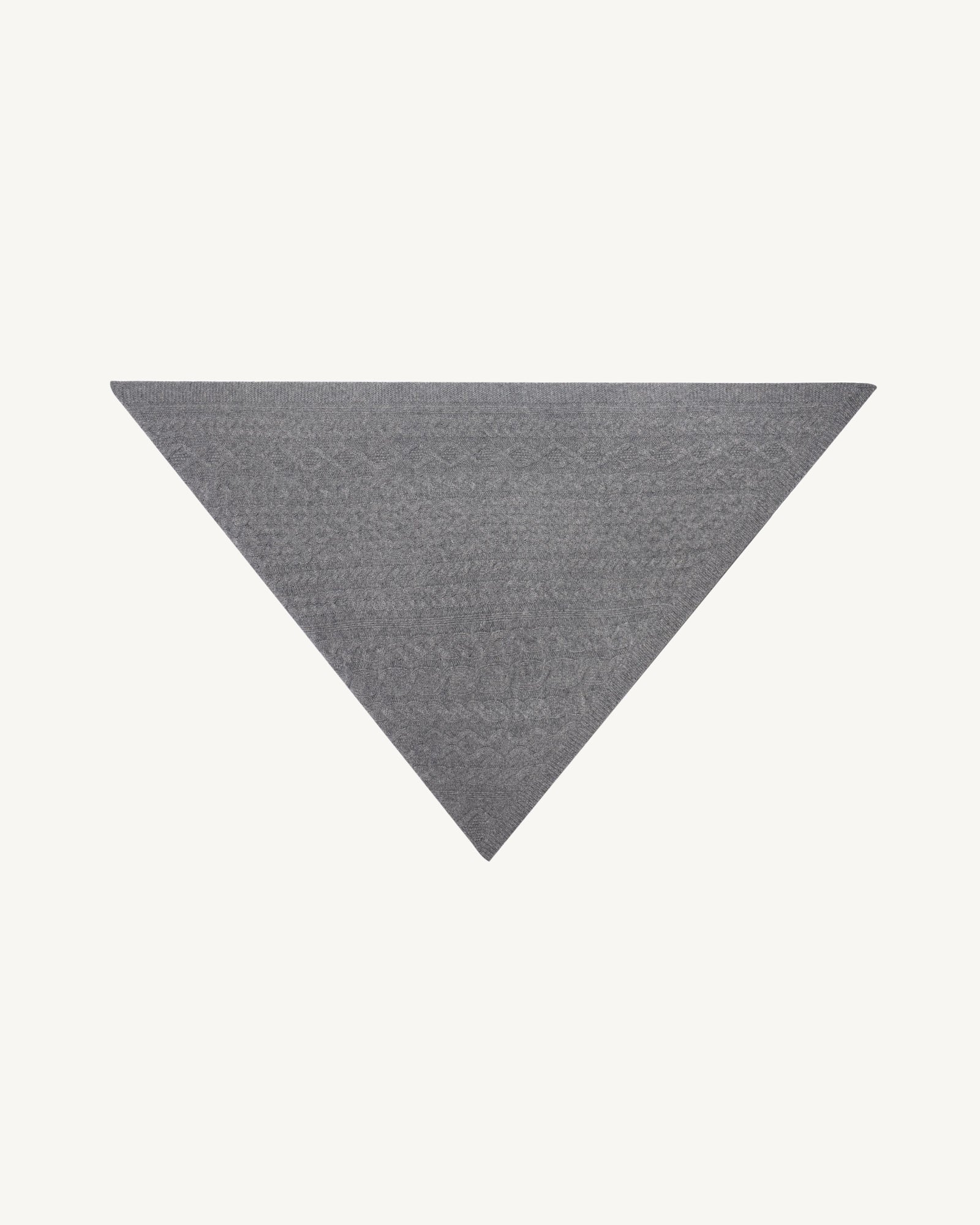 Triangle à torsades-GRIS METEORITE-100% cachemire