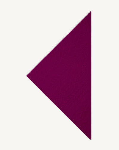 Triangle à torsades-PRUNE DAMAS-100% cachemire