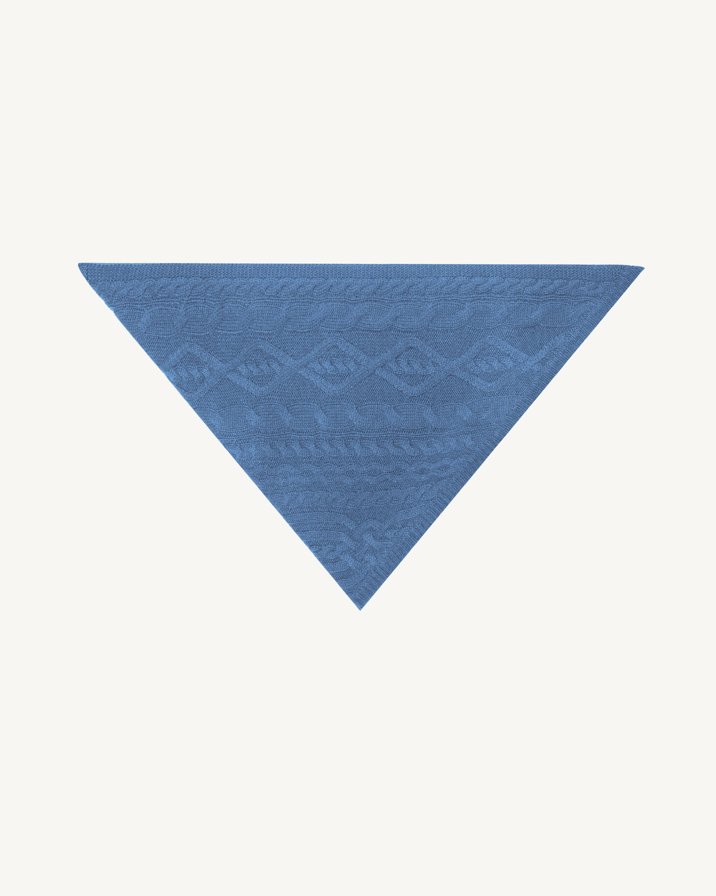 Triangle à torsades-BLEU DE DELFT-100% cachemire