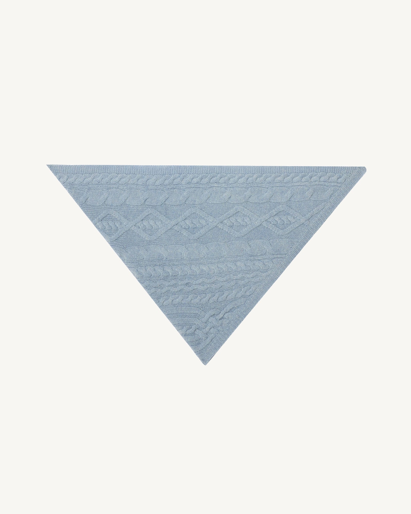 Triangle à torsades-BLEU GLACIER-100% cachemire