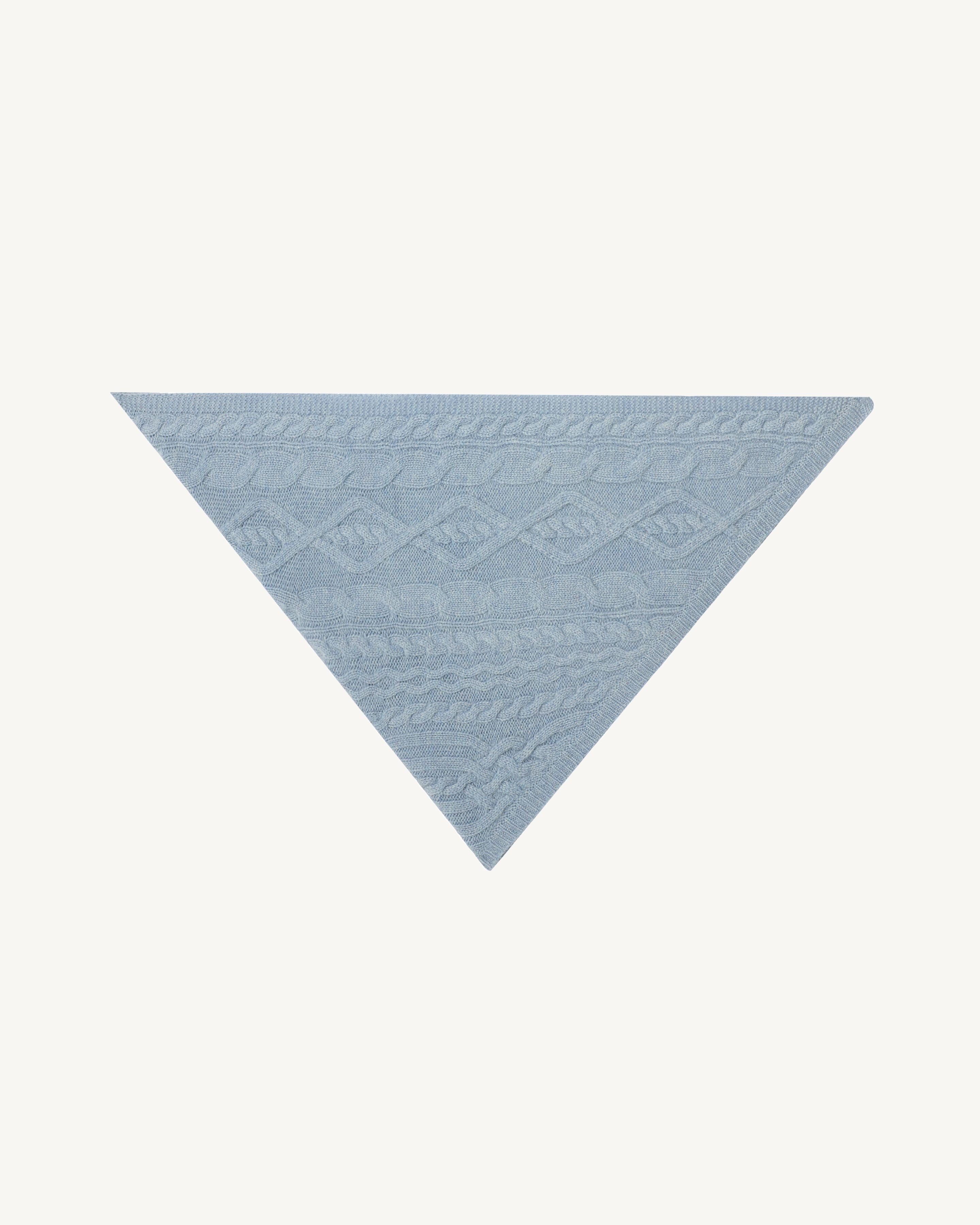 Triangle à torsades-BLEU GLACIER-100% cachemire