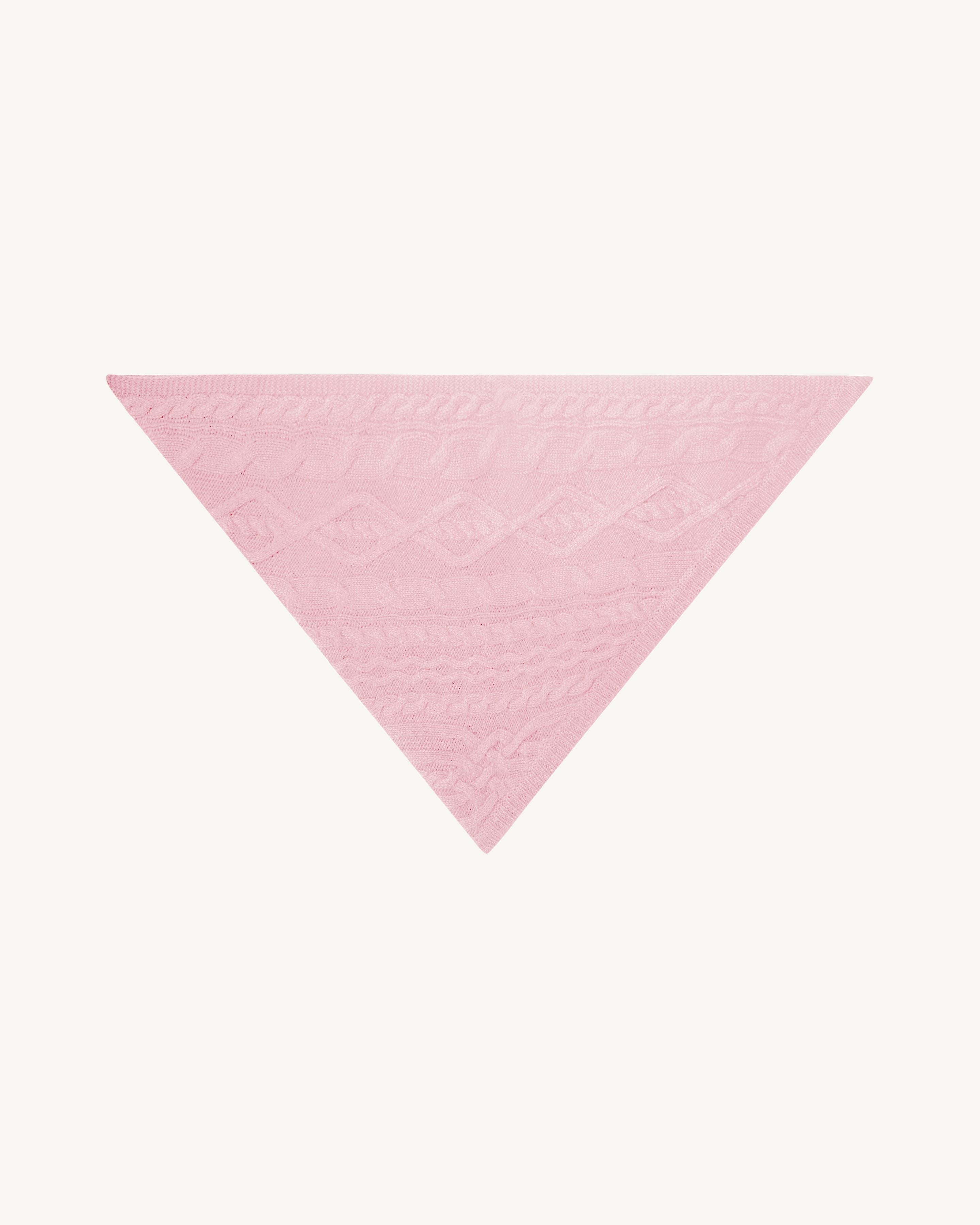 Triangle à torsades-ROSE QUARTZ-100% cachemire