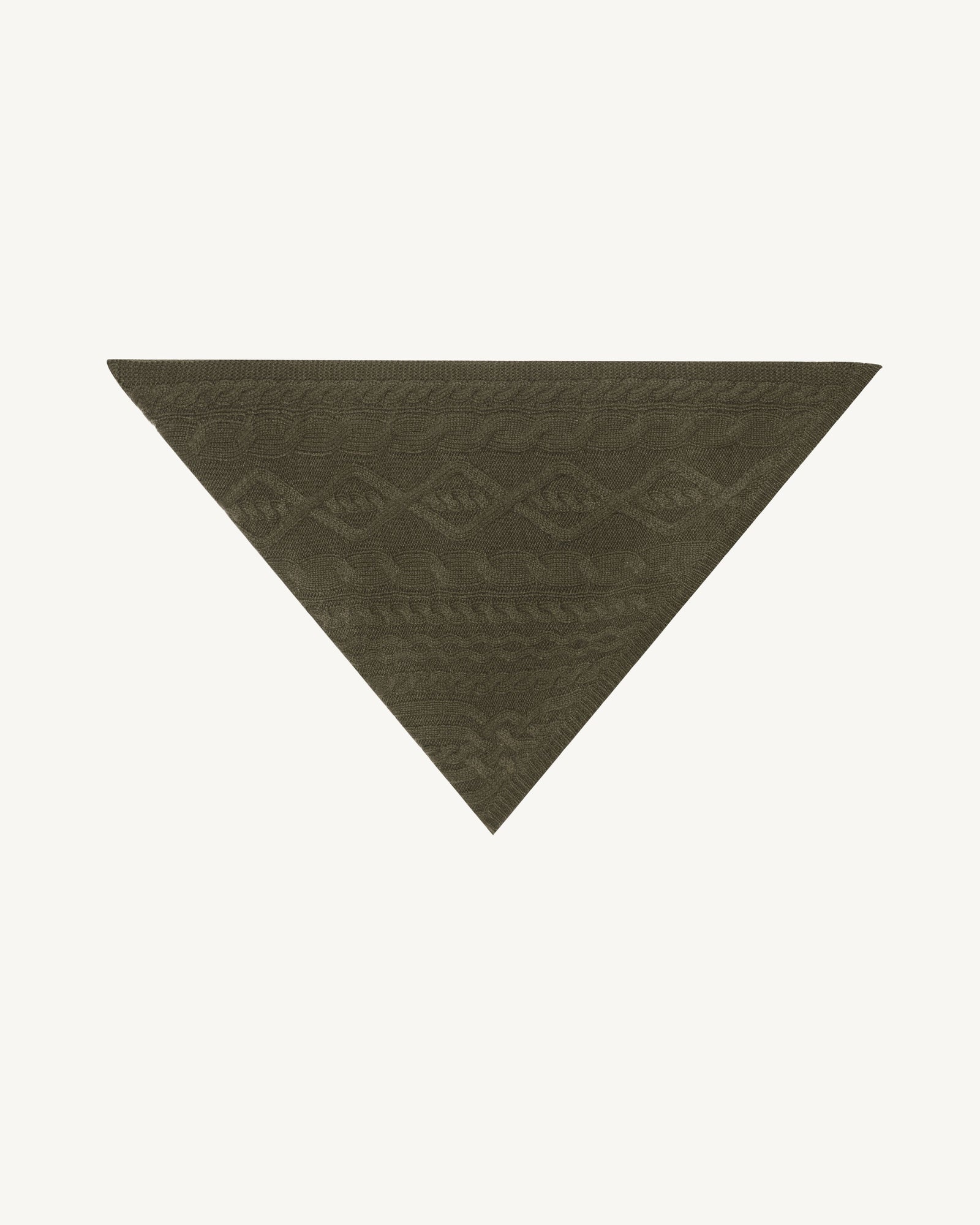 Triangle à torsades-KAKI KOMBU-100% cachemire