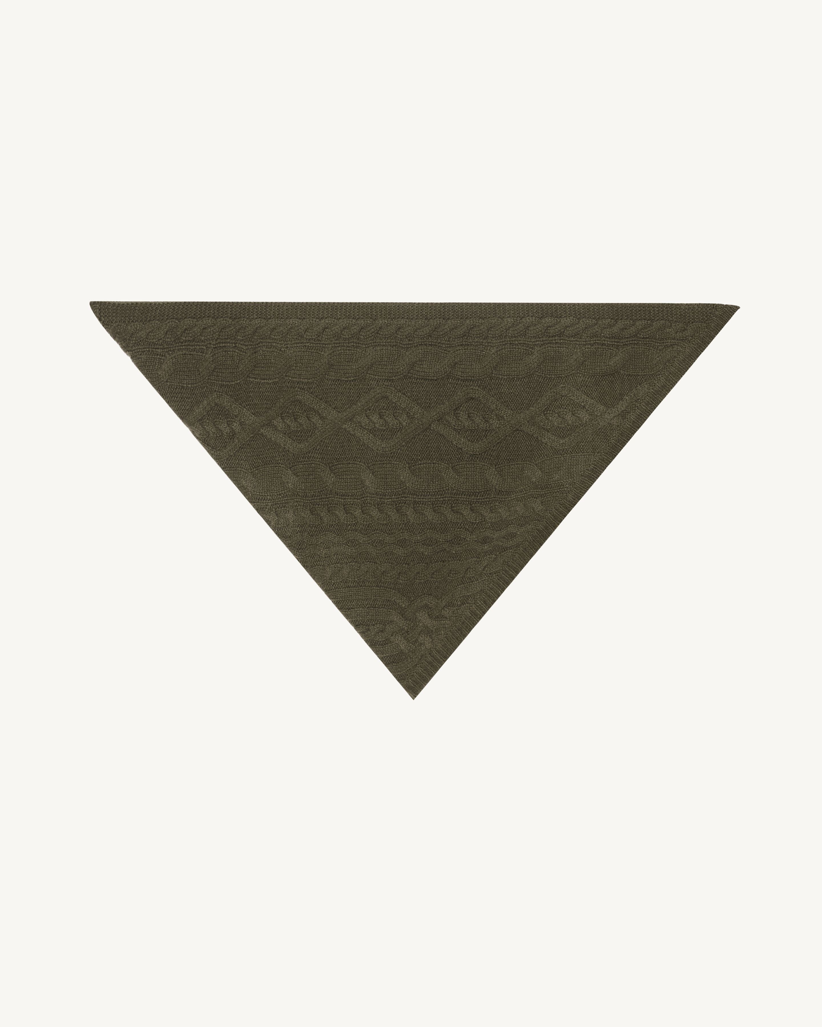 Triangle à torsades-KAKI KOMBU-100% cachemire