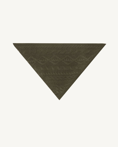 Triangle à torsades-KAKI KOMBU-100% cachemire