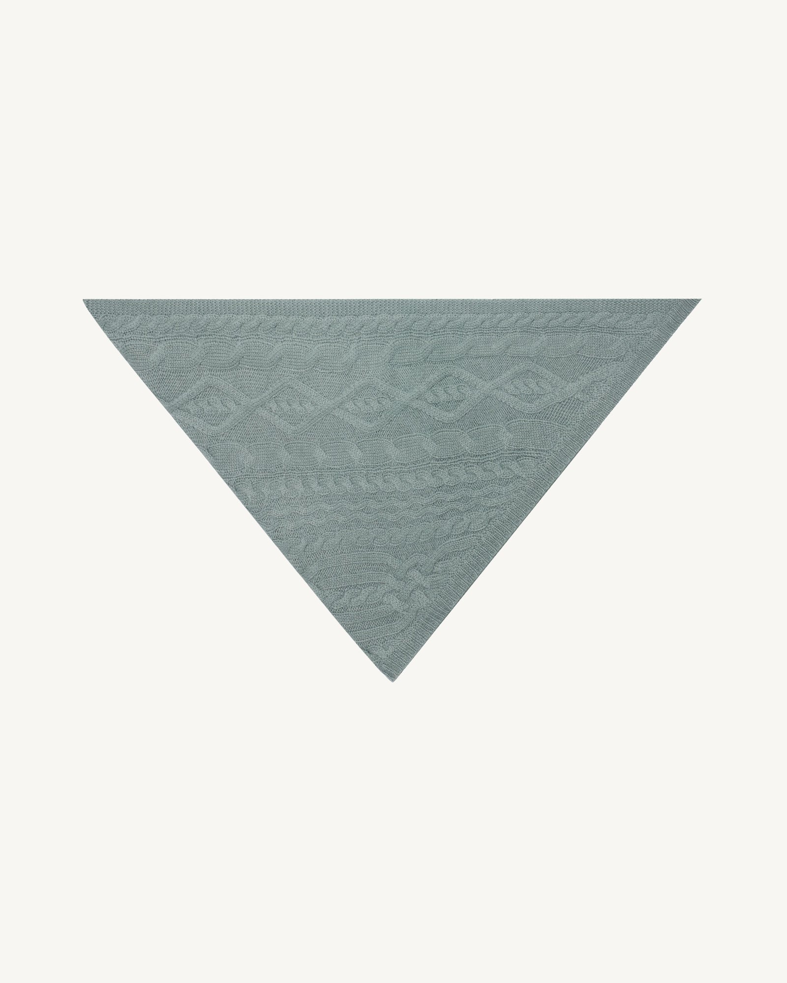 Triangle à torsades-VERT DE GRIS-100% cachemire