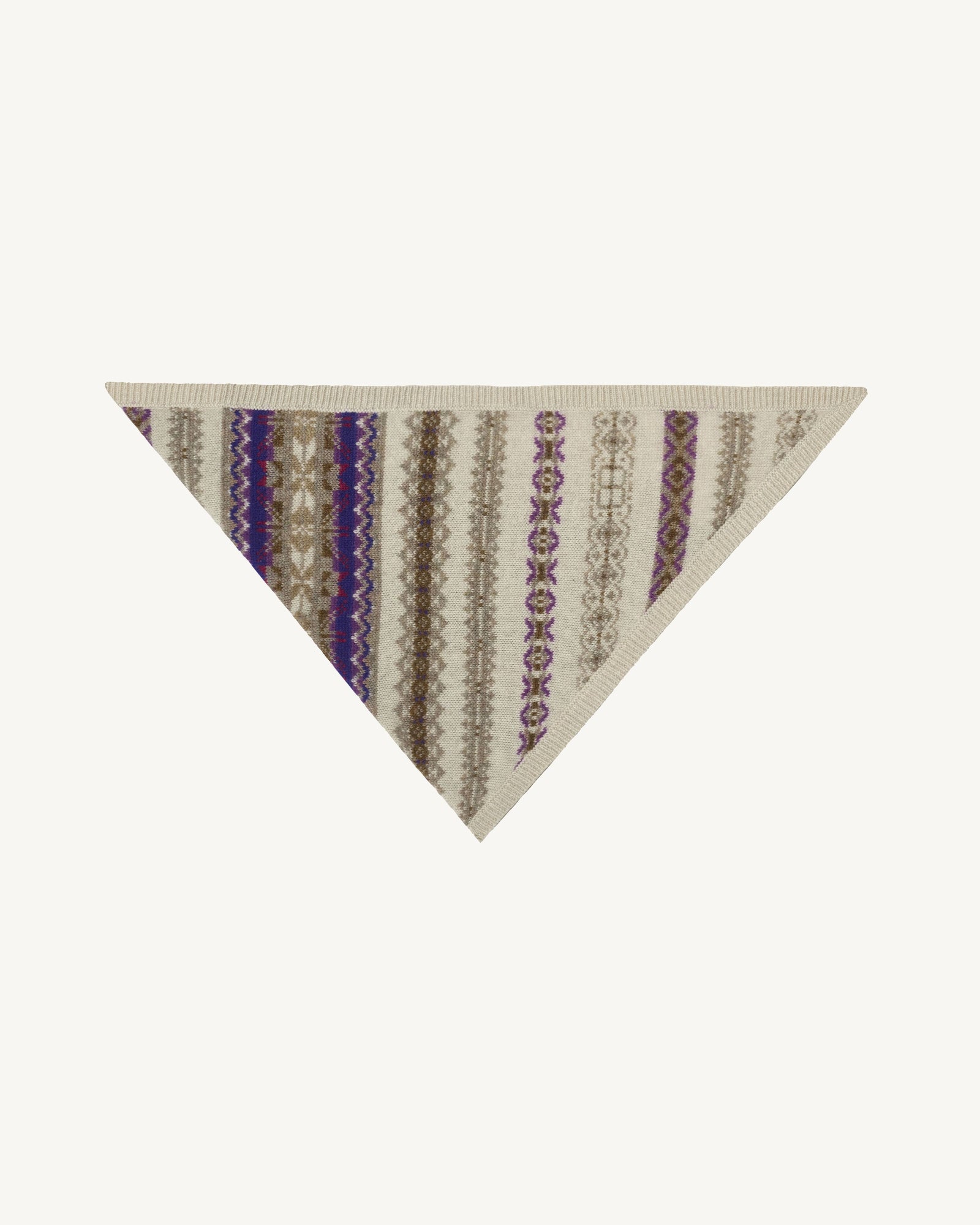 Triangle fairisle-AVOINE/ULTRAVIOLET-100% cachemire