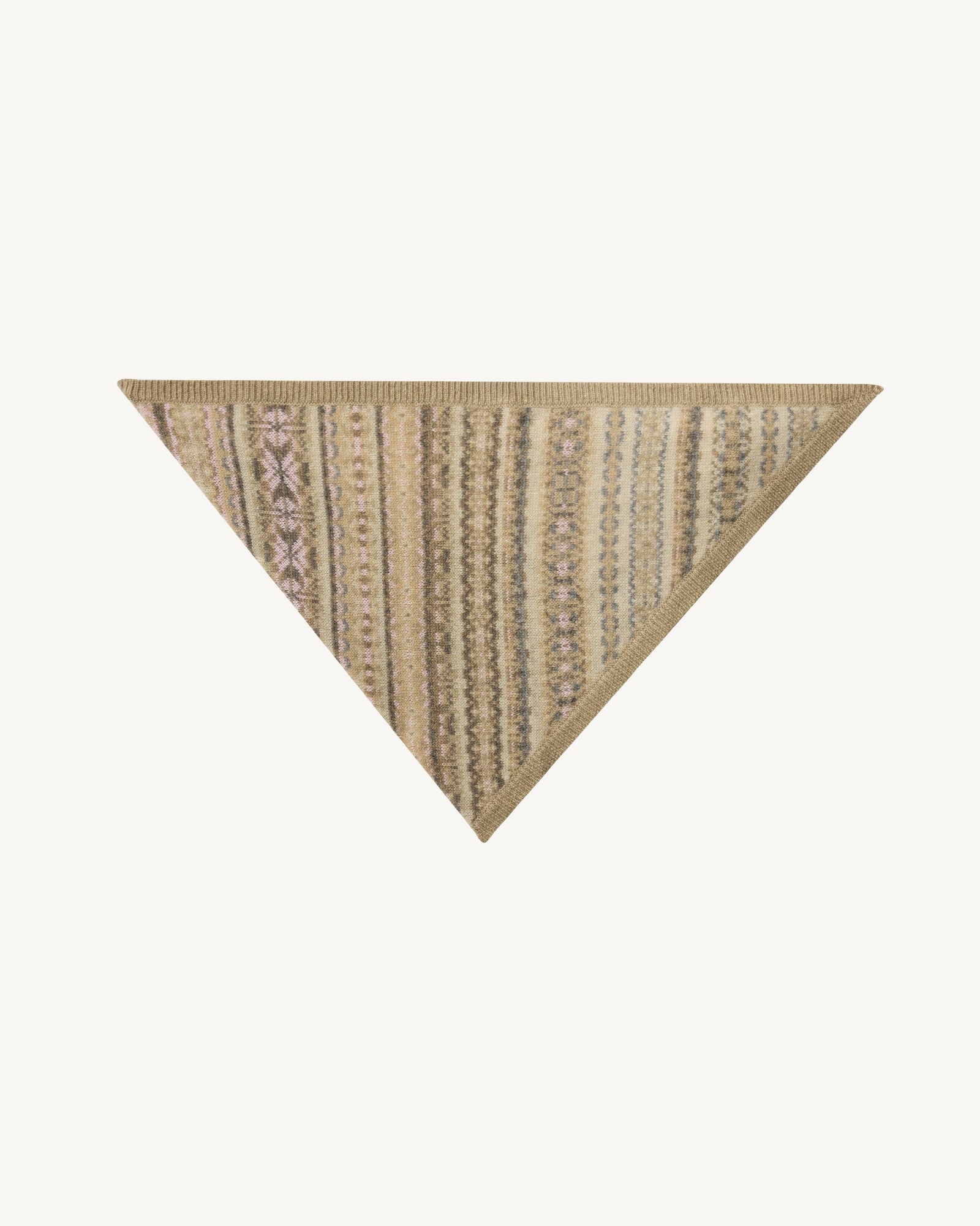 Triangle fairisle-ROSE QUARTZ/AVOINE-100% cachemire