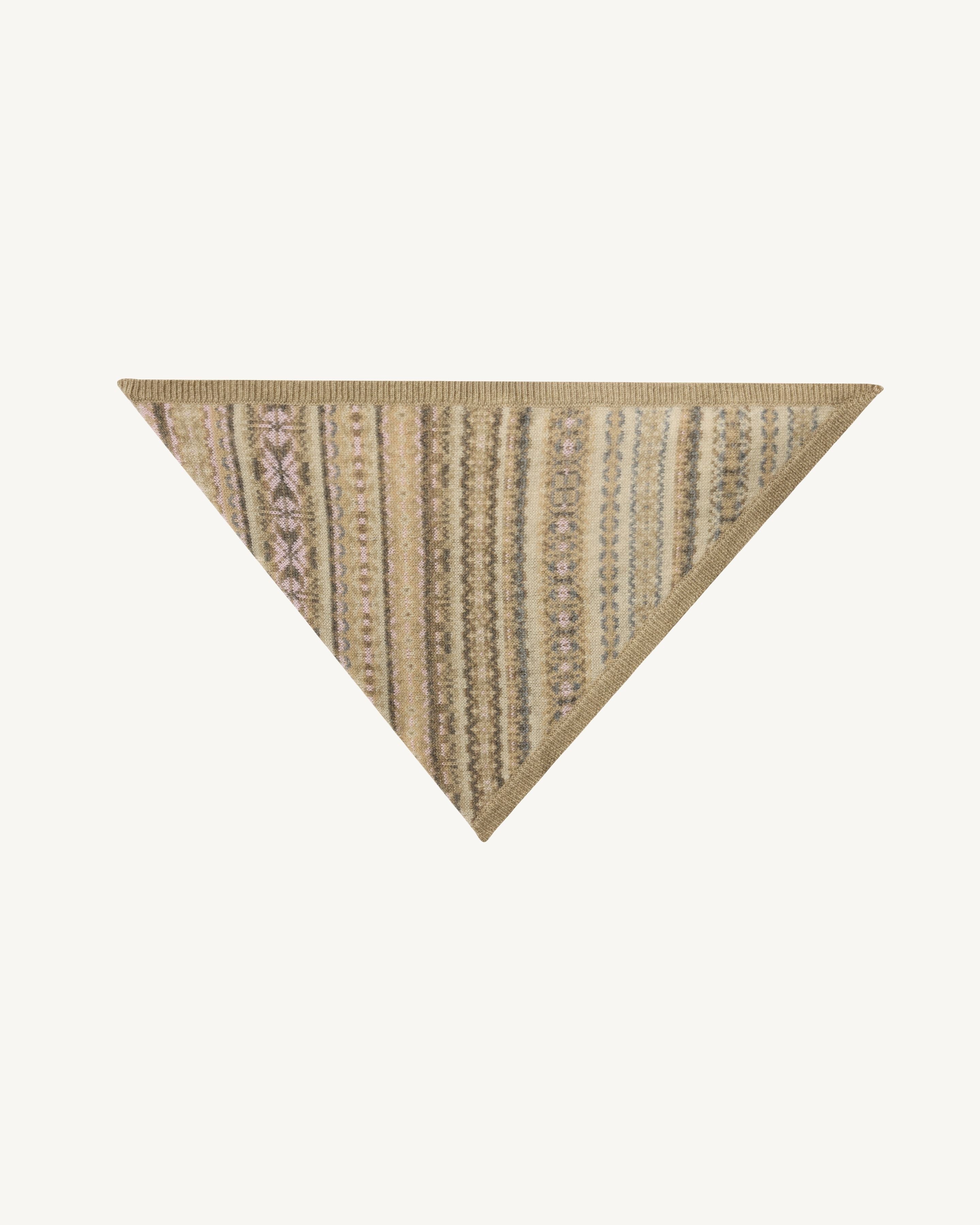 Triangle fairisle-ROSE QUARTZ/AVOINE-100% cachemire