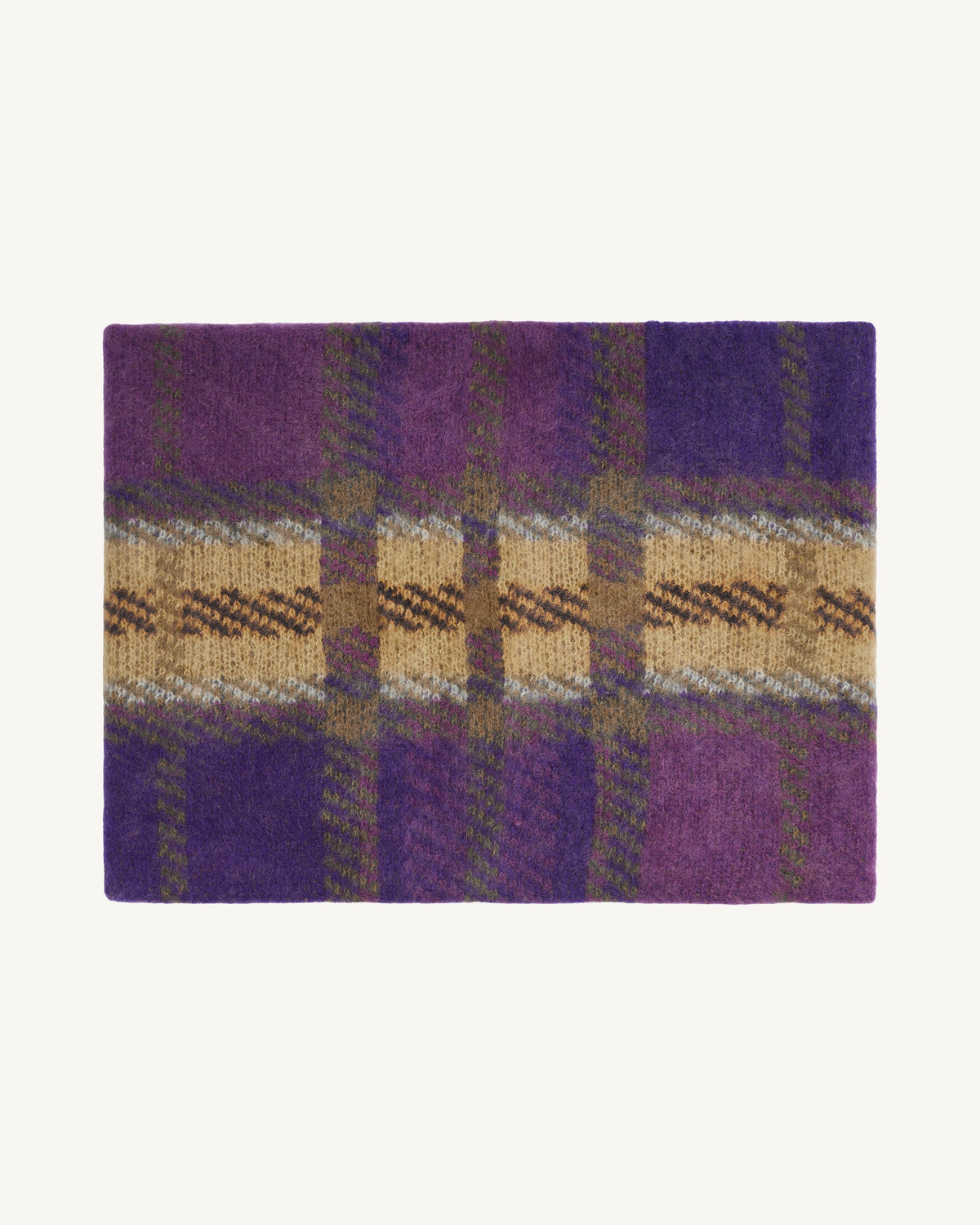 Tour de cou tartan brossé-ULTRAVIOLET/CYCLAMEN-100% cachemire