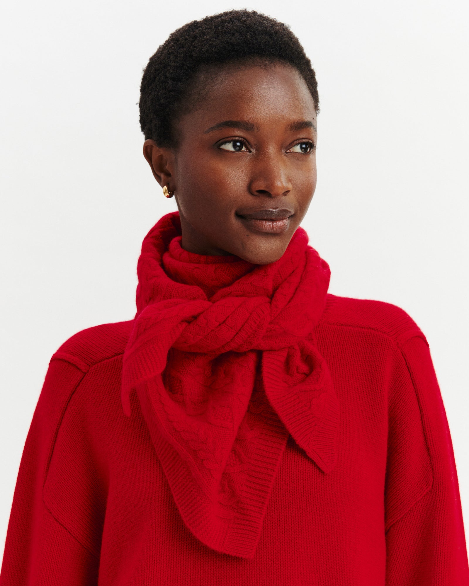Grand triangle Sacha-ROUGE QUARANTE-100% cachemire