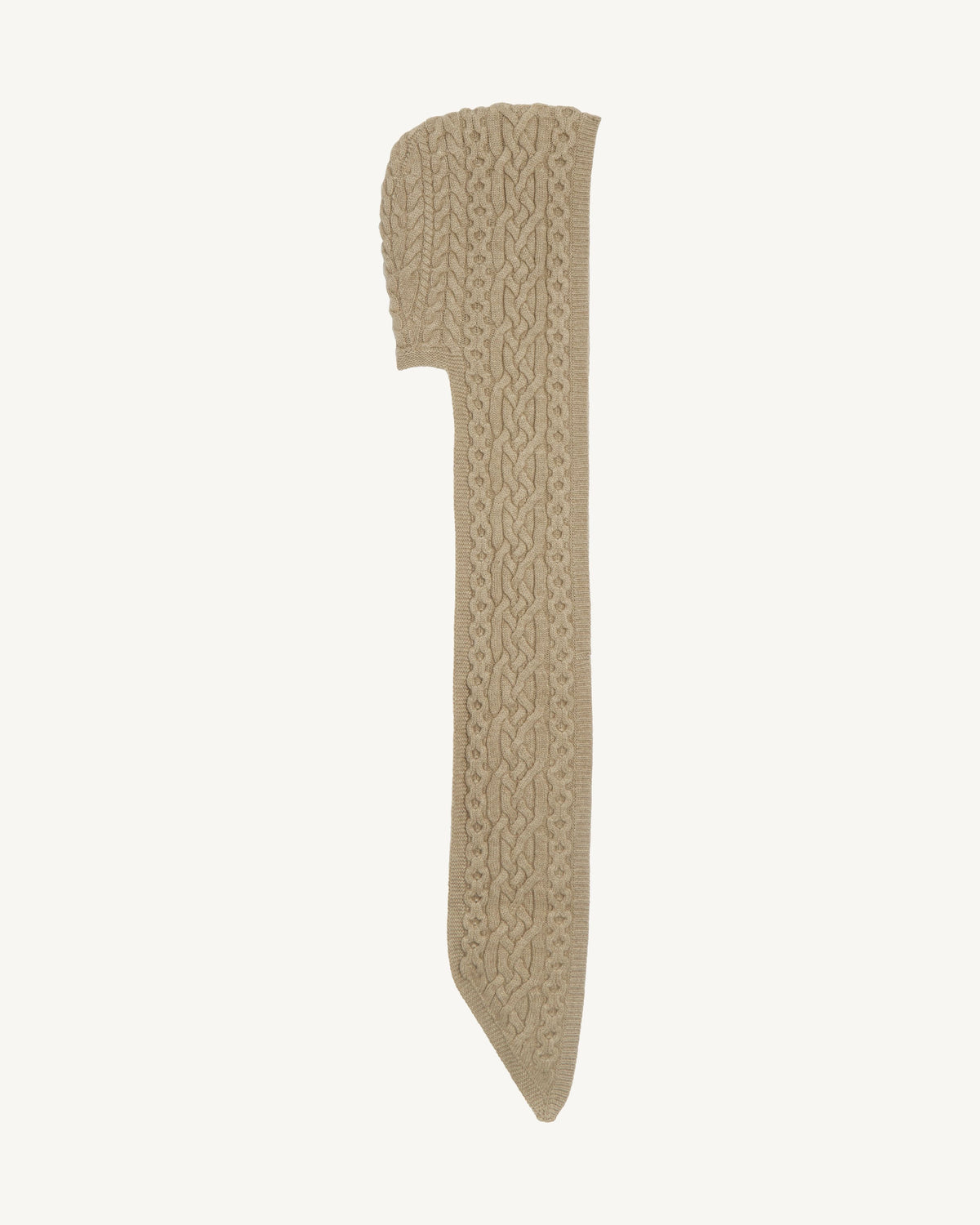 Écharpe à capuche torsadée-GREIGE-100% cachemire