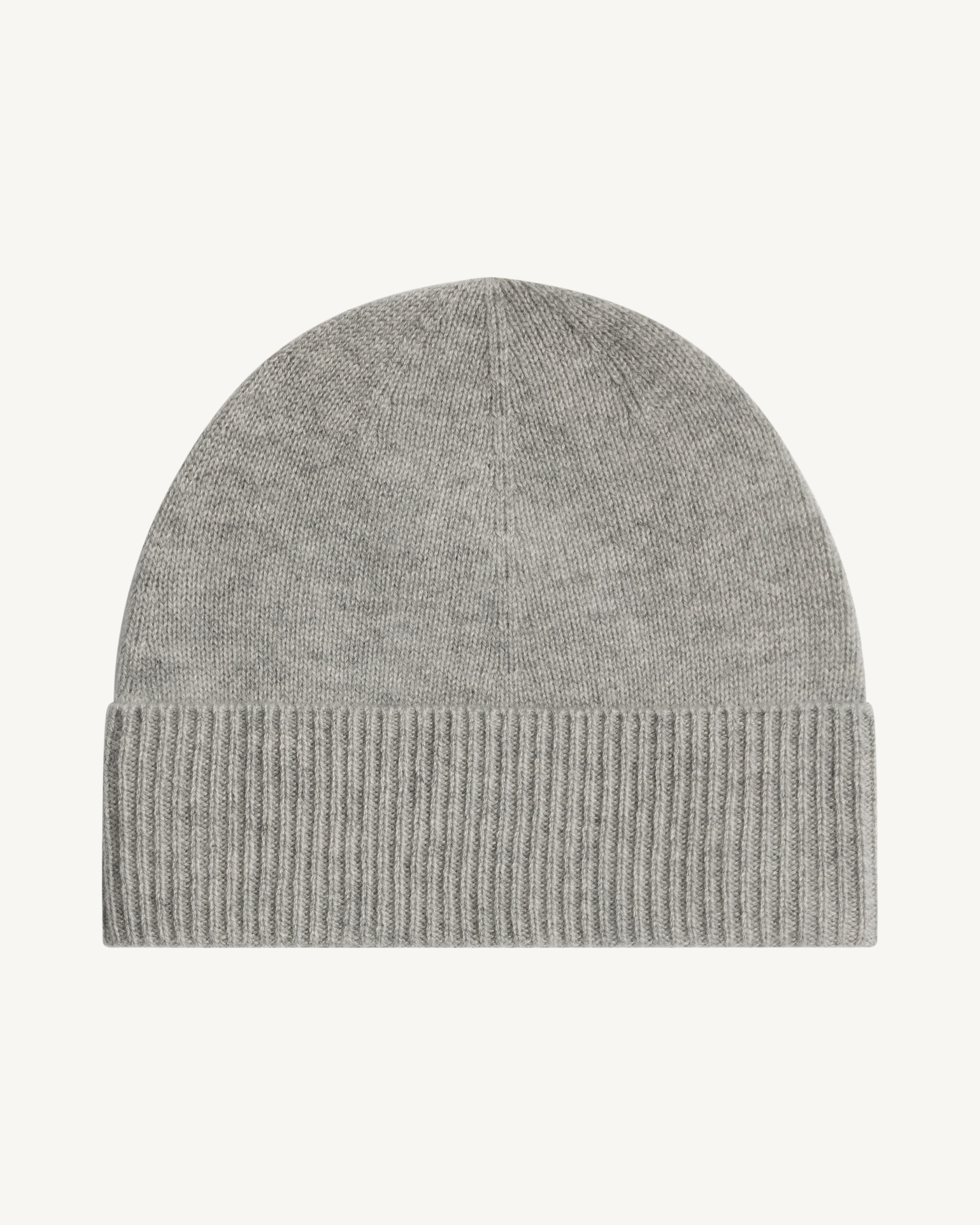 Bonnet classique-GRIS ARGENTE-100% cachemire