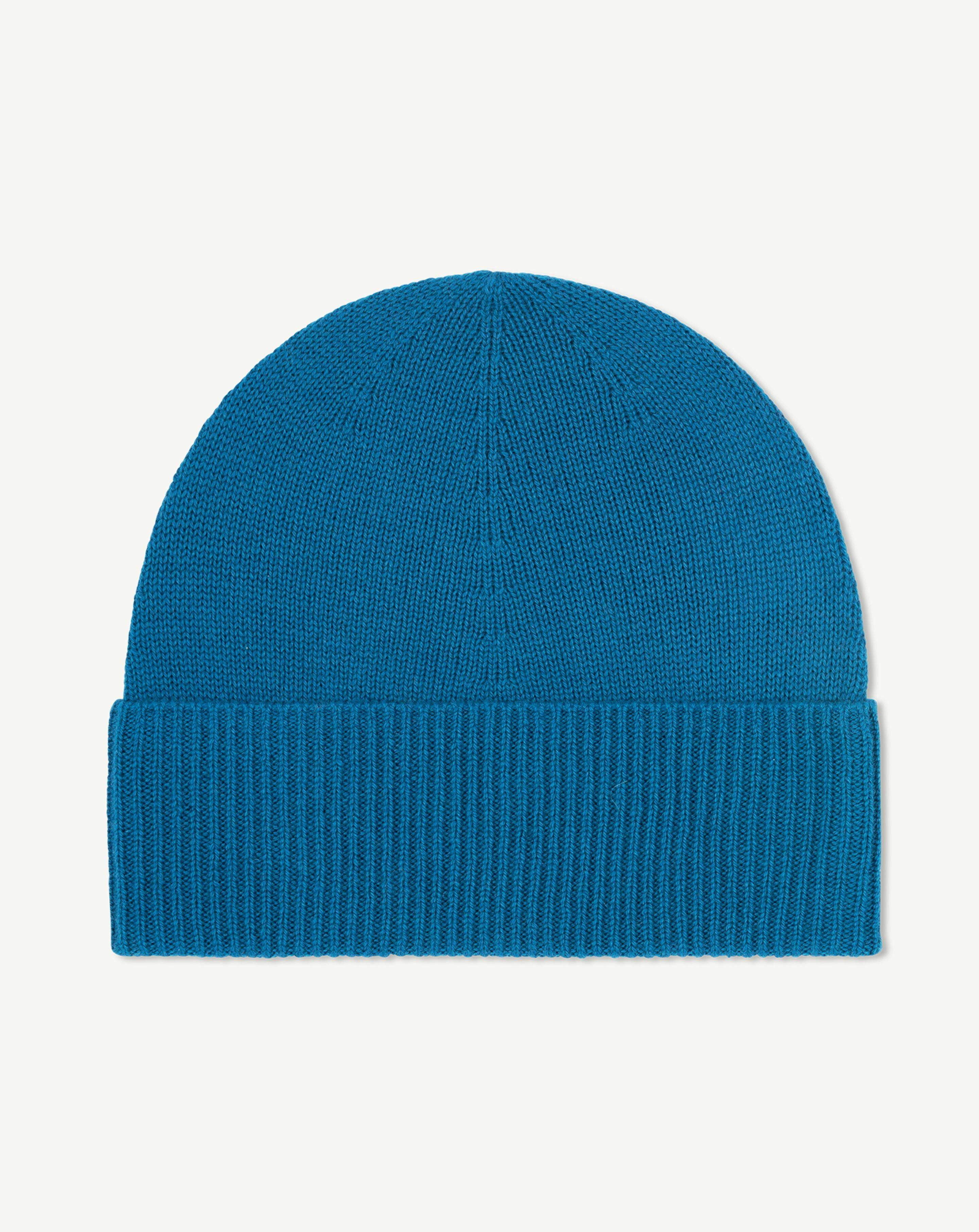 Bonnet classique-BLEU PAGODE-100% cachemire