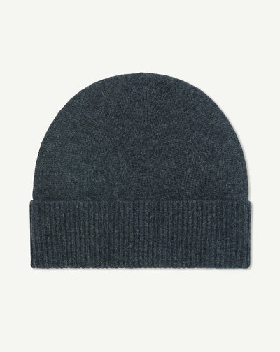 Bonnet classique-CHARBON-100% cachemire