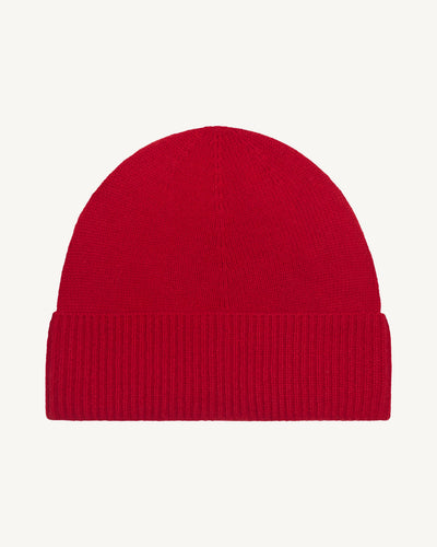 Bonnet classique-ROUGE QUARANTE-100% cachemire