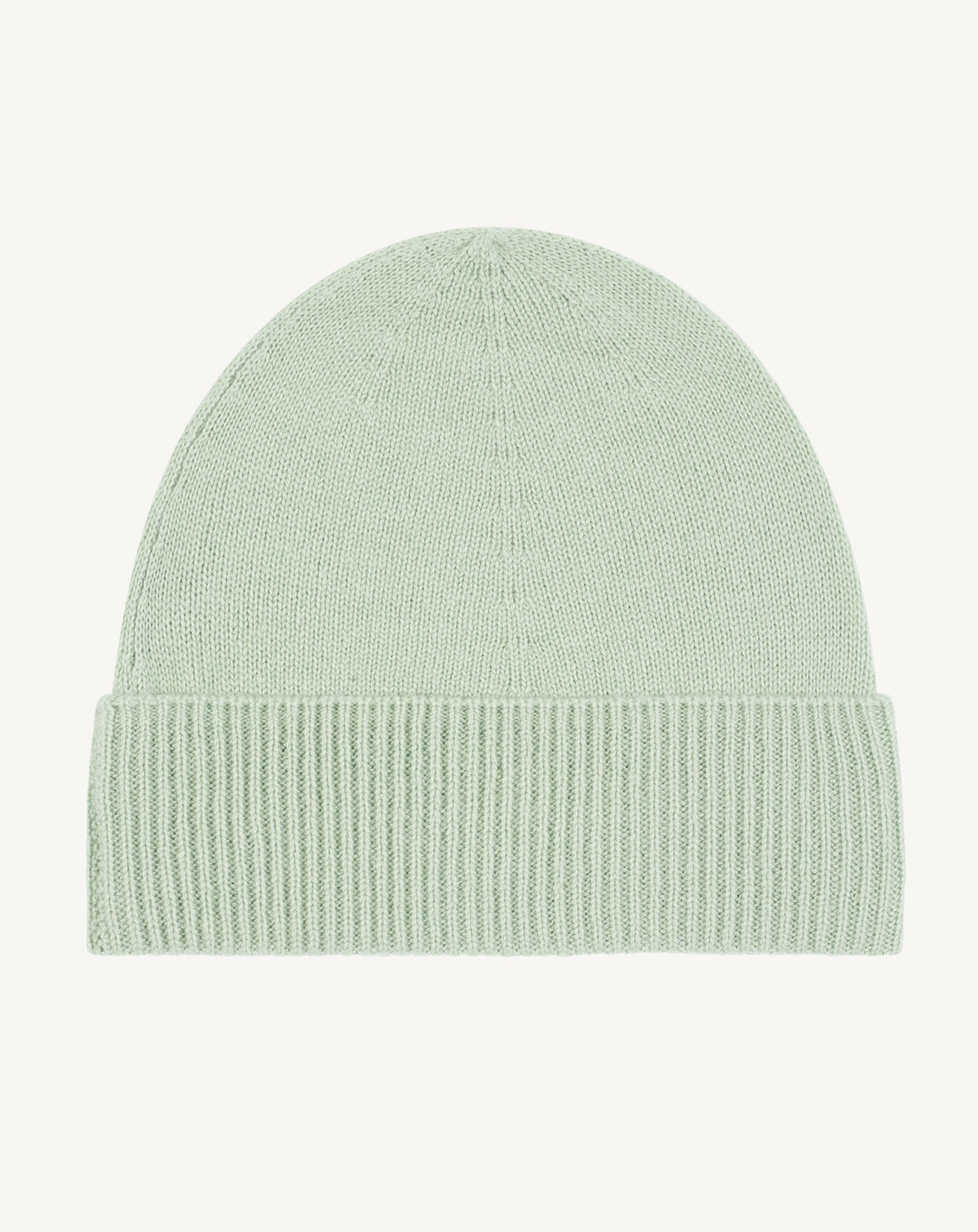 Bonnet classique-VERT AMANDE-100% cachemire