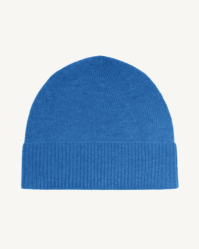 Bonnet classique-BLEU DE DELFT-100% cachemire