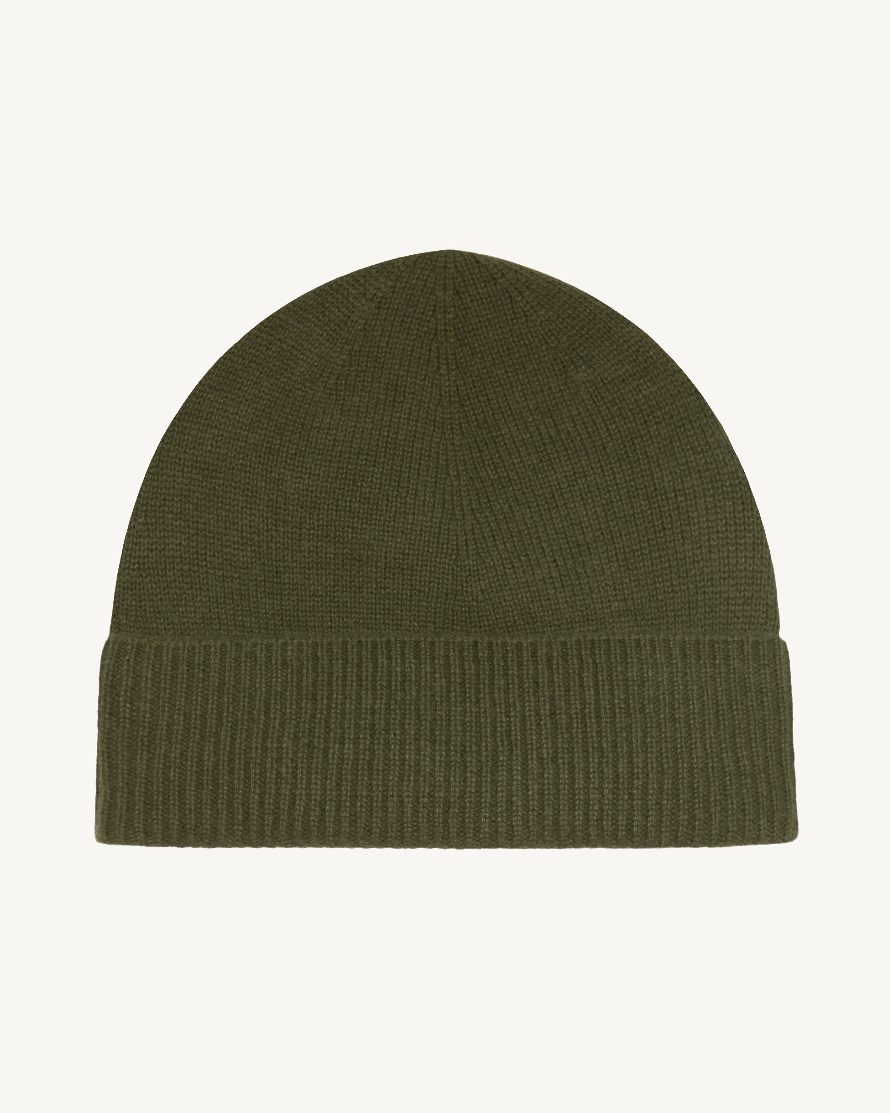 Bonnet classique-KAKI KOMBU-100% cachemire