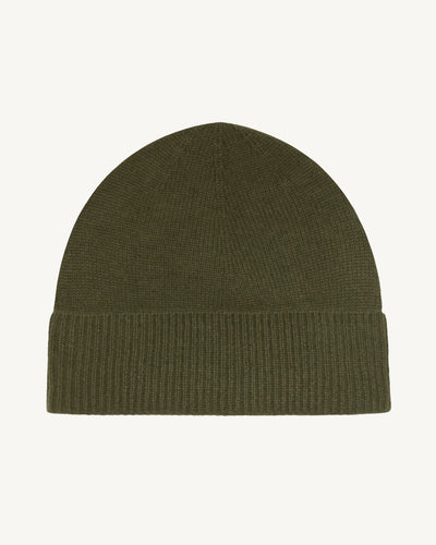 Bonnet classique-KAKI KOMBU-100% cachemire
