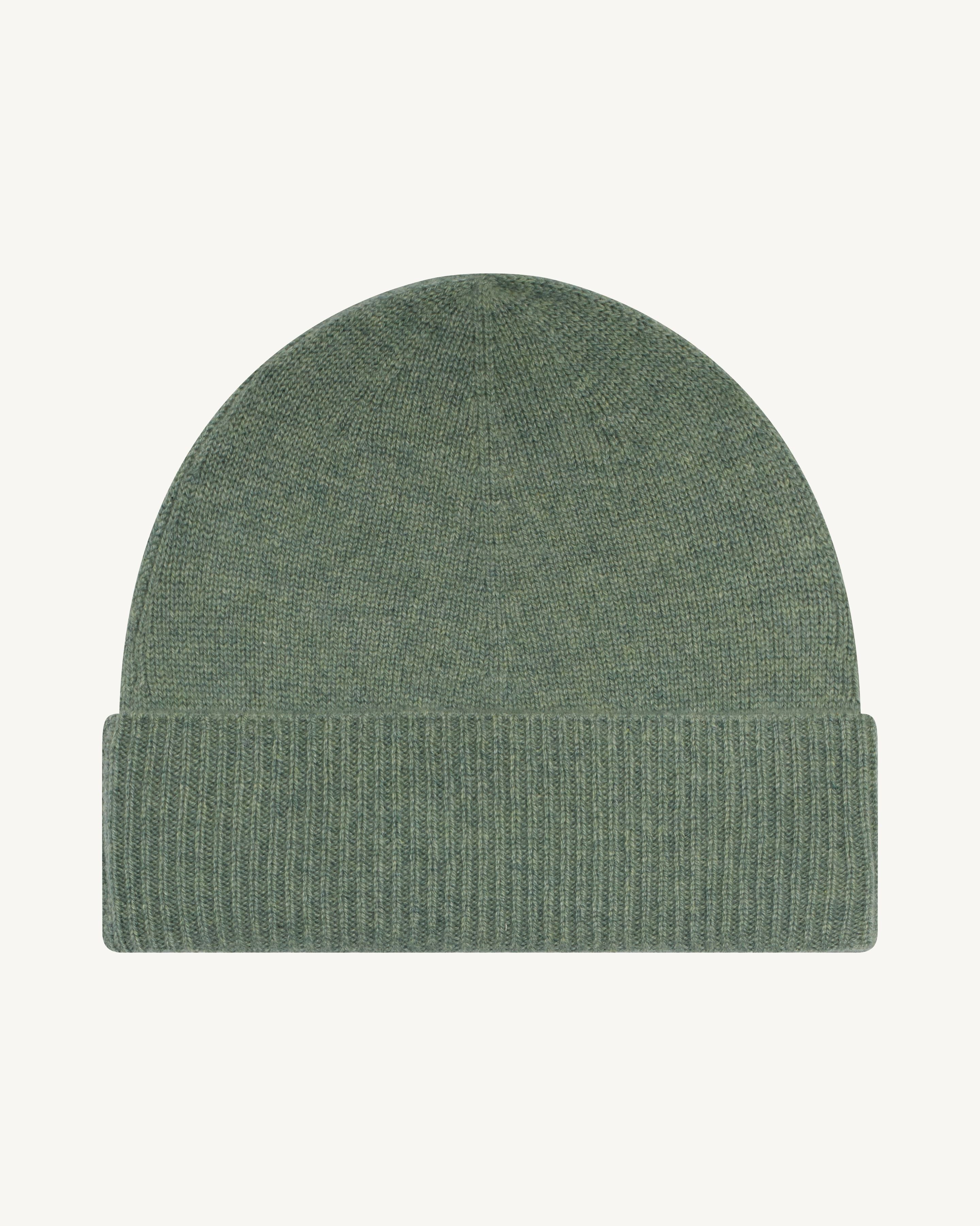 Bonnet classique-VERT DE GRIS-100% cachemire