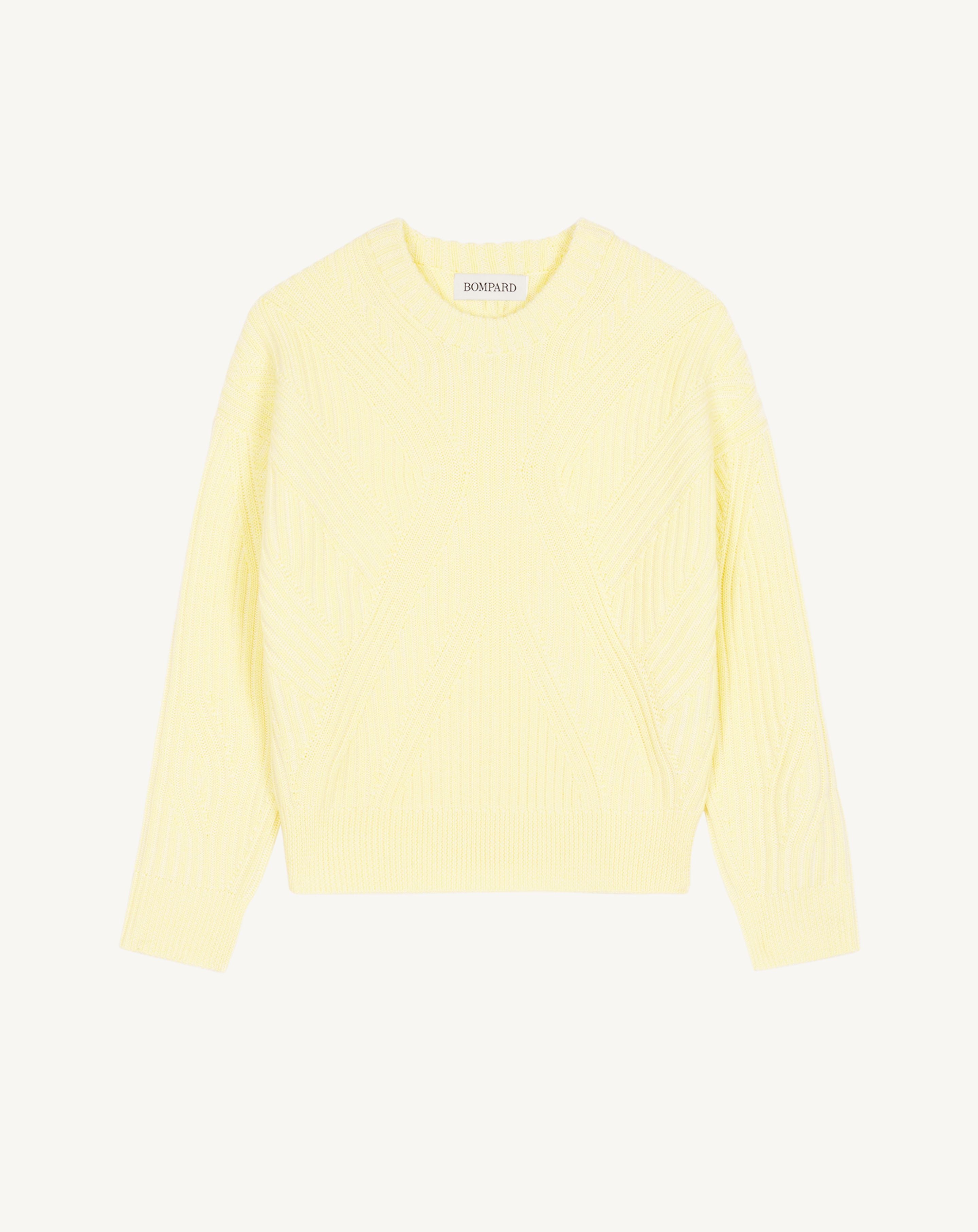 Pull col rond à côtes enfant-ZESTE-95% laine 5% cachemire