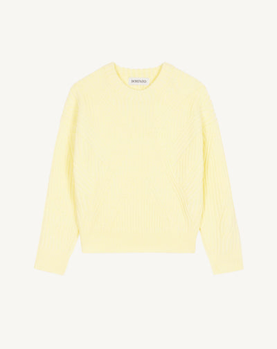 Pull col rond à côtes enfant-ZESTE-95% laine 5% cachemire