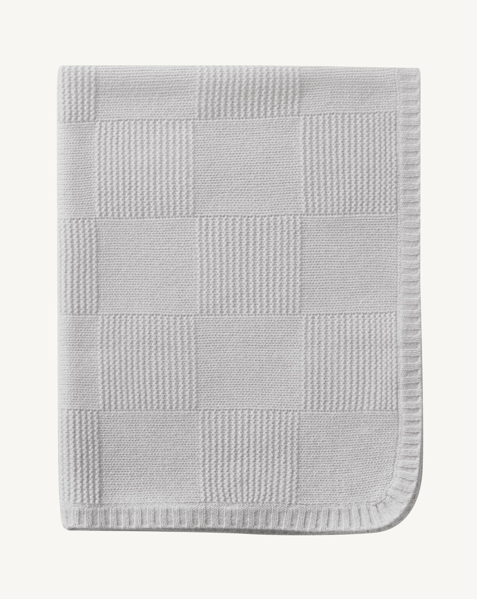 Couverture tricotée bébé-GRIS ARGENTE-100% cachemire