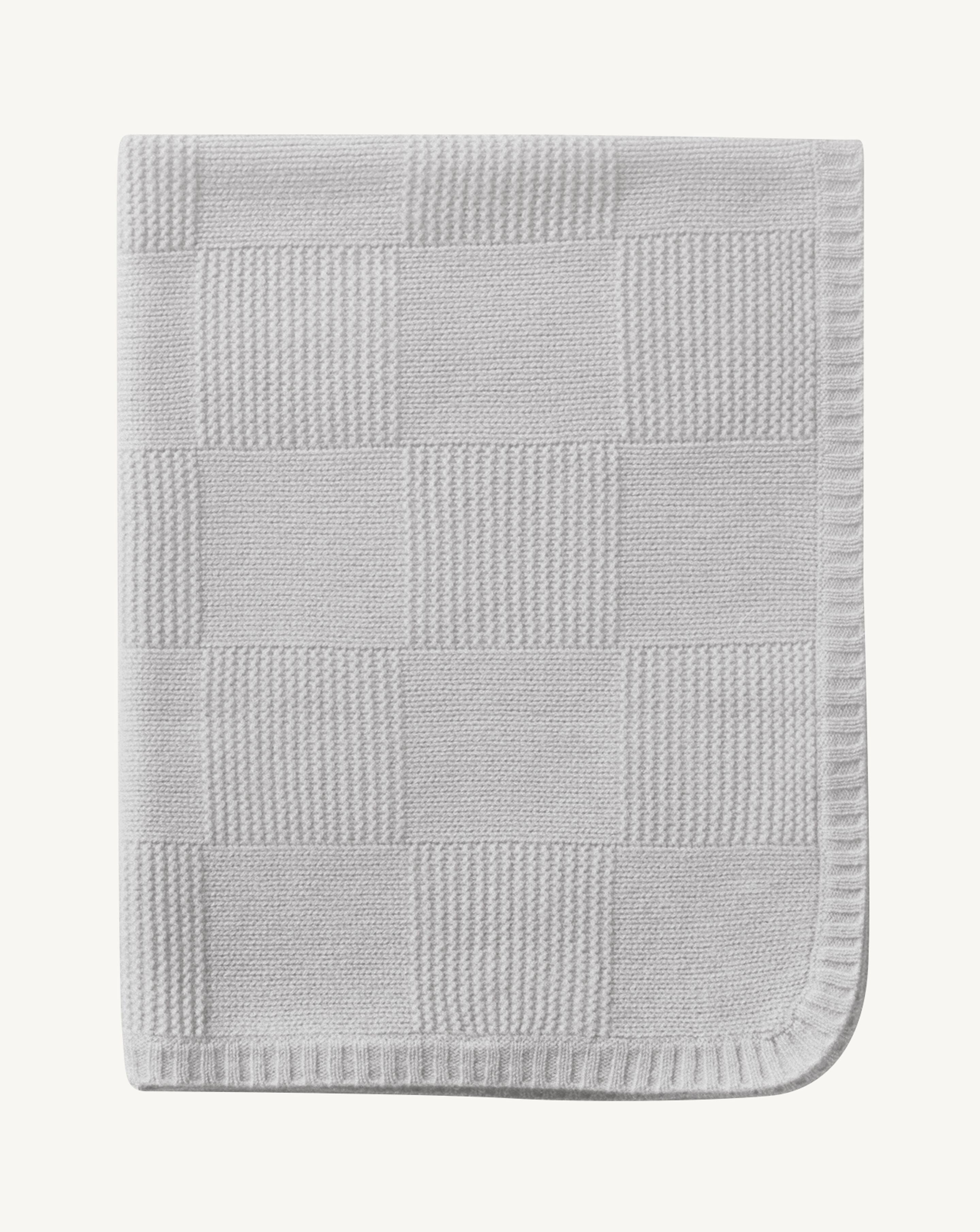 Couverture tricotée bébé-GRIS ARGENTE-100% cachemire