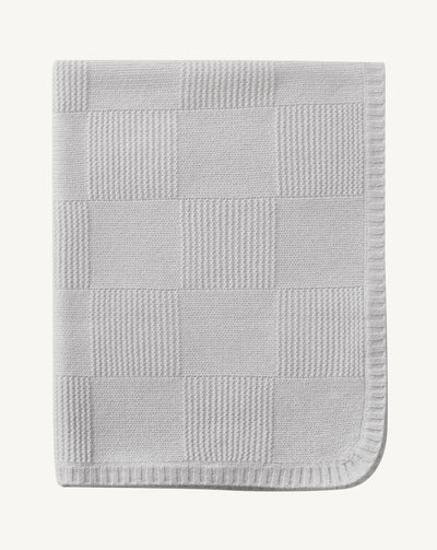 Couverture tricotée bébé-GRIS ARGENTE-100% cachemire
